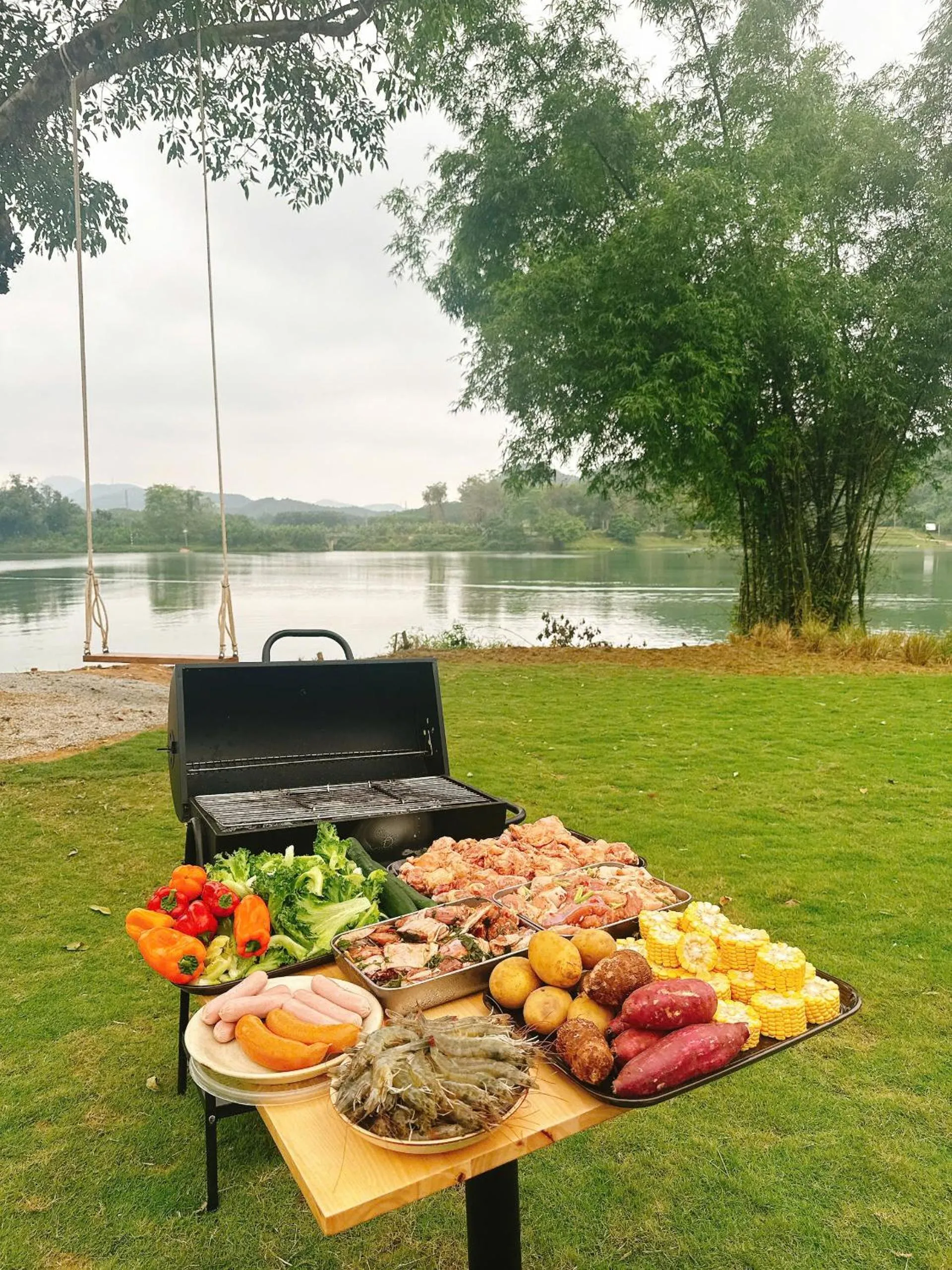BBQ facilities in Vả Riverside Retreat