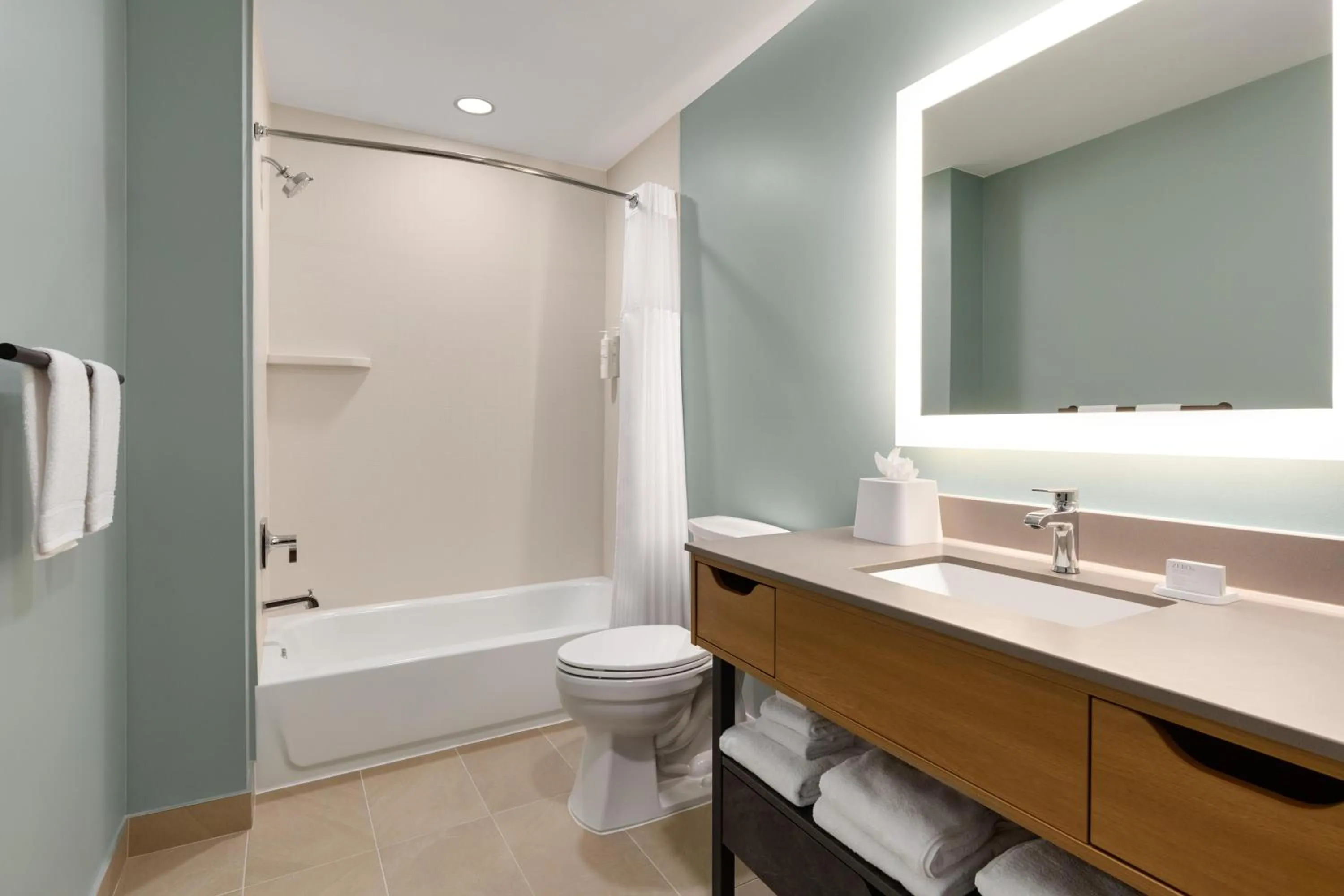 Bathroom in LivSmart Studios By Hilton Kokomo