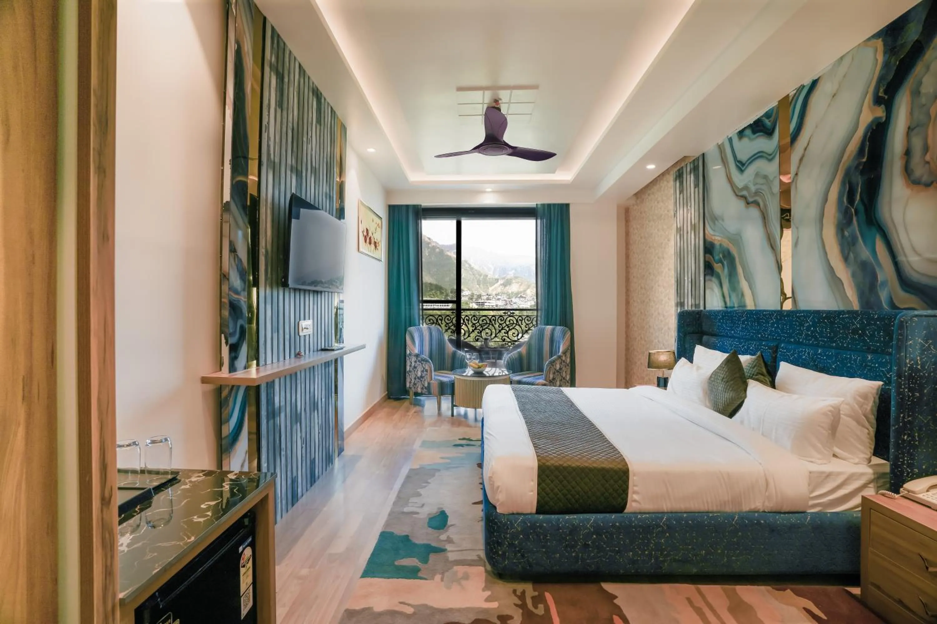 Premium King Room with Valley & Mountain View in Alivaa Hotel, McLeodganj With Best Dhauladhar View & Infinity Pool Sky Garden
