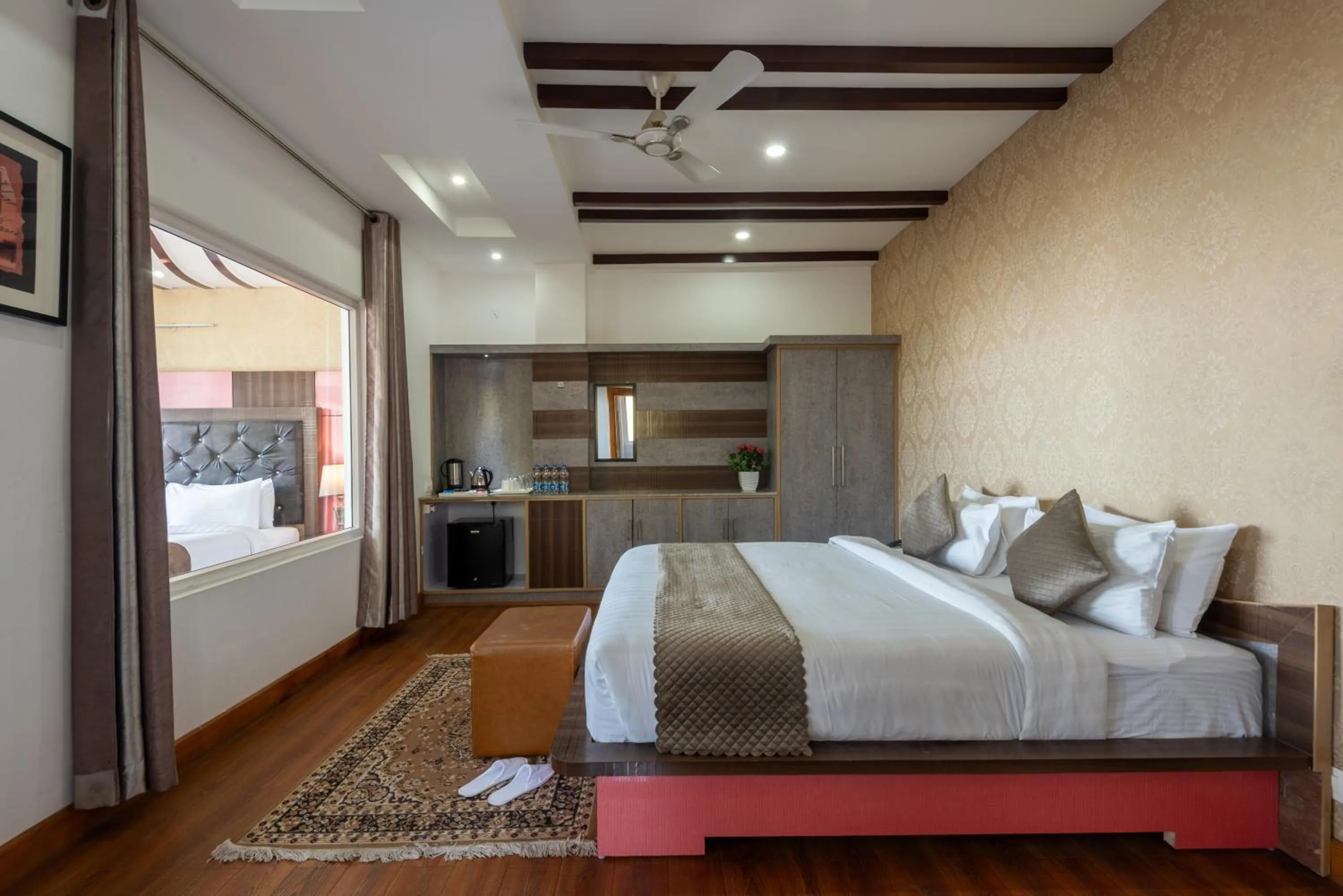 View (from property/room), Bed in Hotel Shiva Sanctuary by DLS Hotels, McLeod Ganj