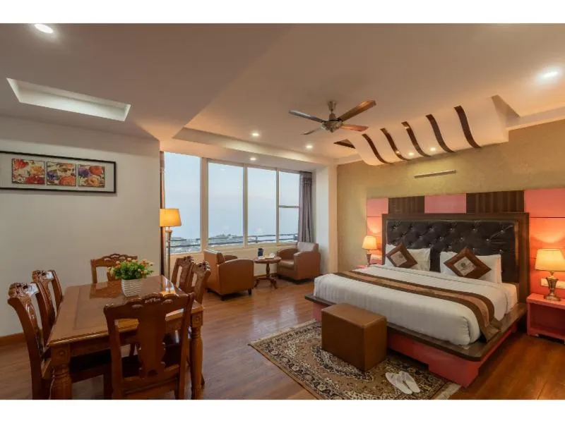 Seating area, Bed in Hotel Shiva Sanctuary by DLS Hotels, McLeod Ganj