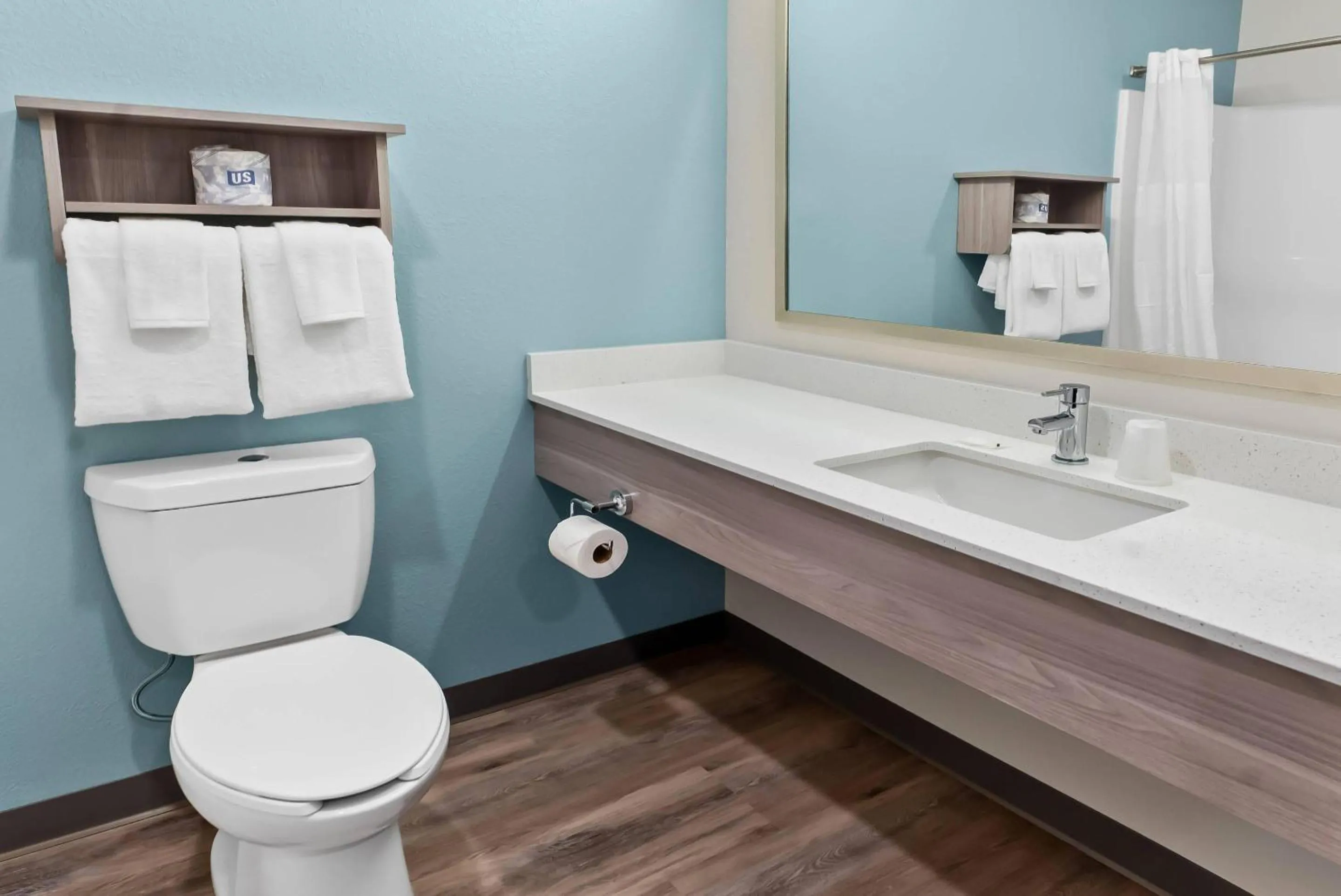Efficiency Quadruple Room with Two Queen Beds and Roll-In Shower - Disability Access/Non Smoking in WoodSpring Suites Greenville Airport