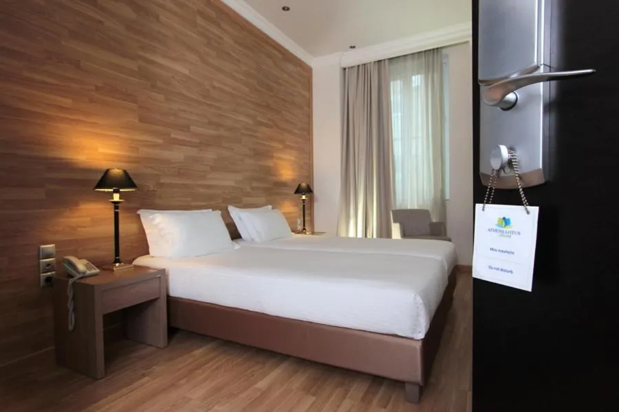 Bed in Athens Lotus Hotel