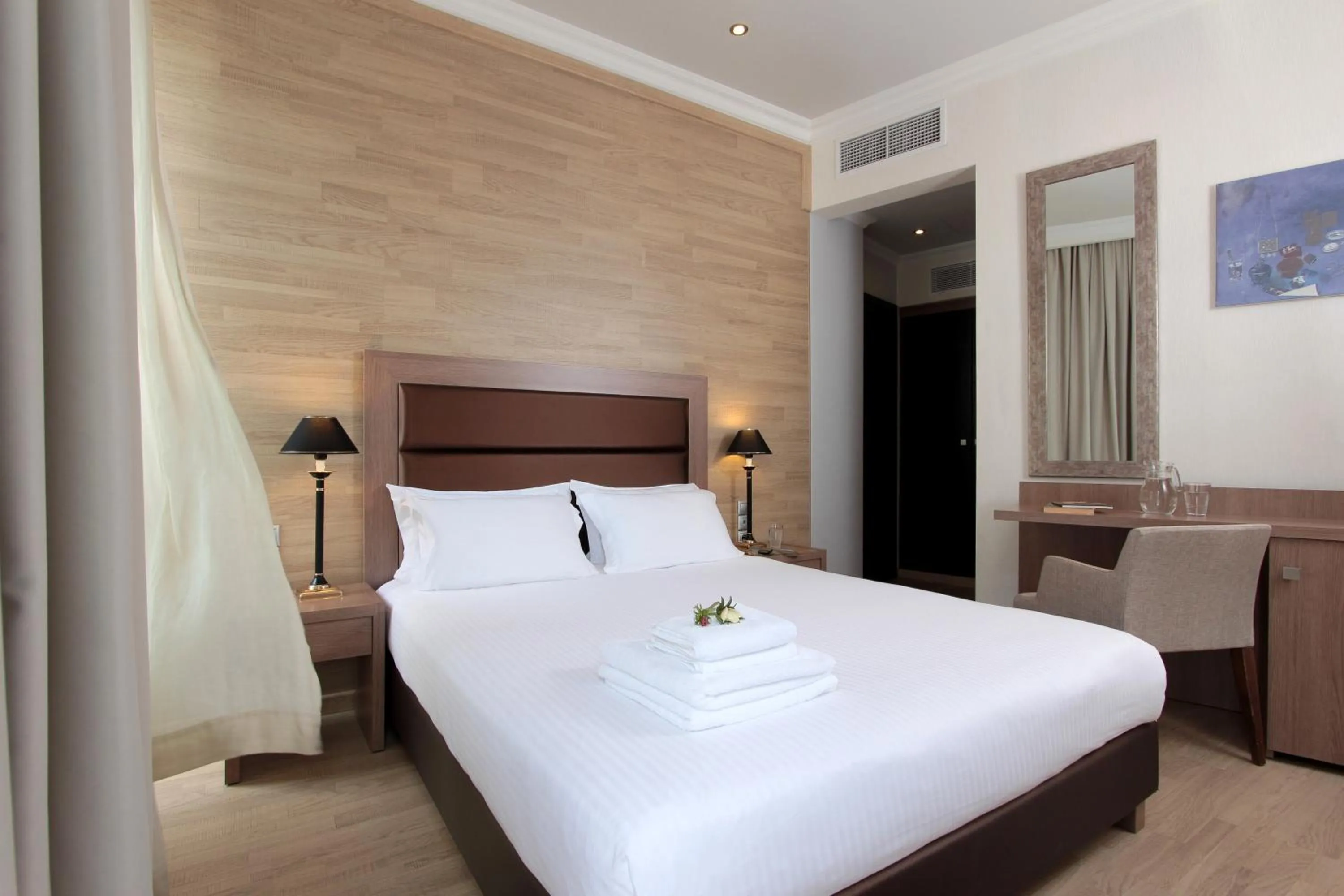 Bed in Athens Lotus Hotel