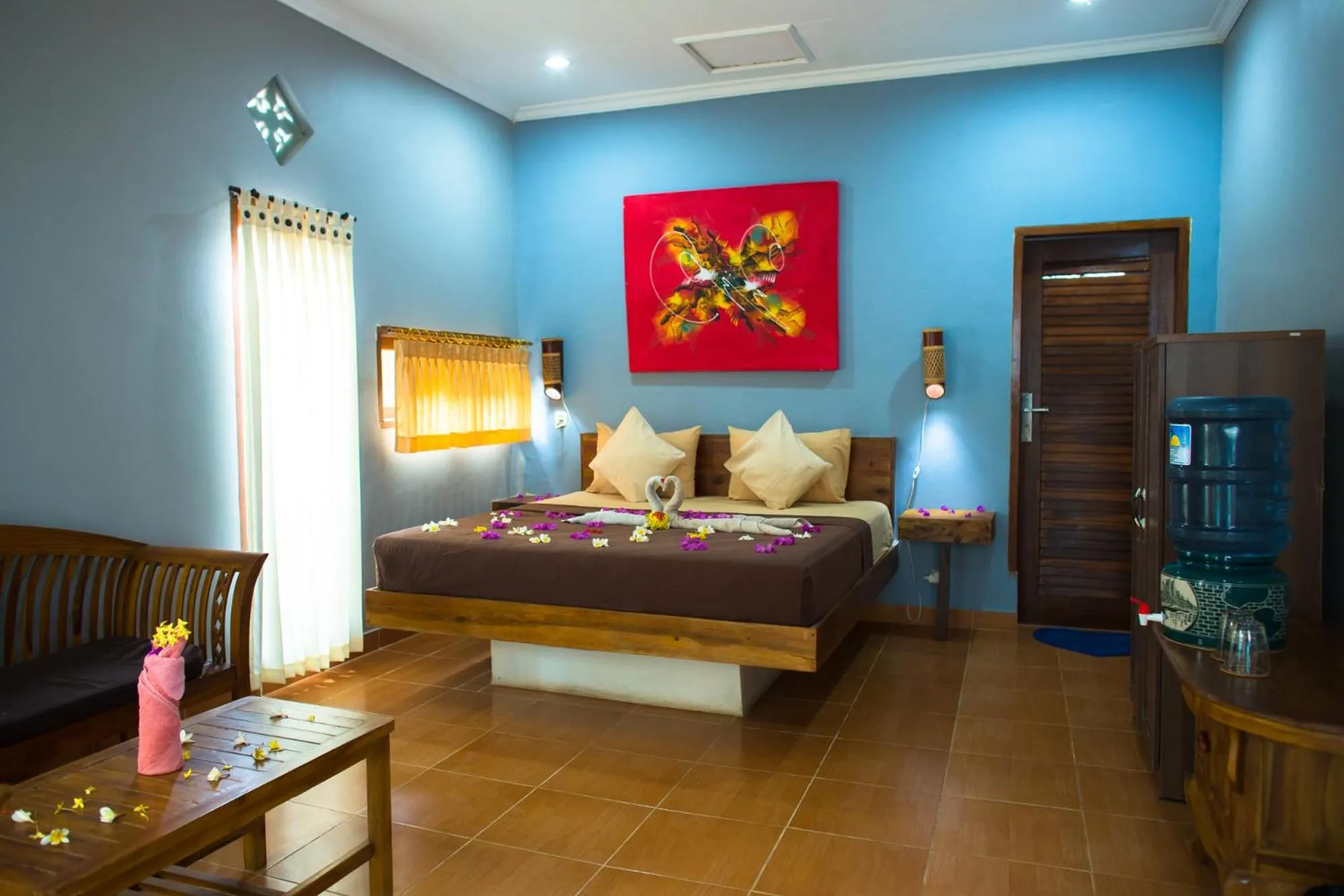 Bed in Mandalika Cottage