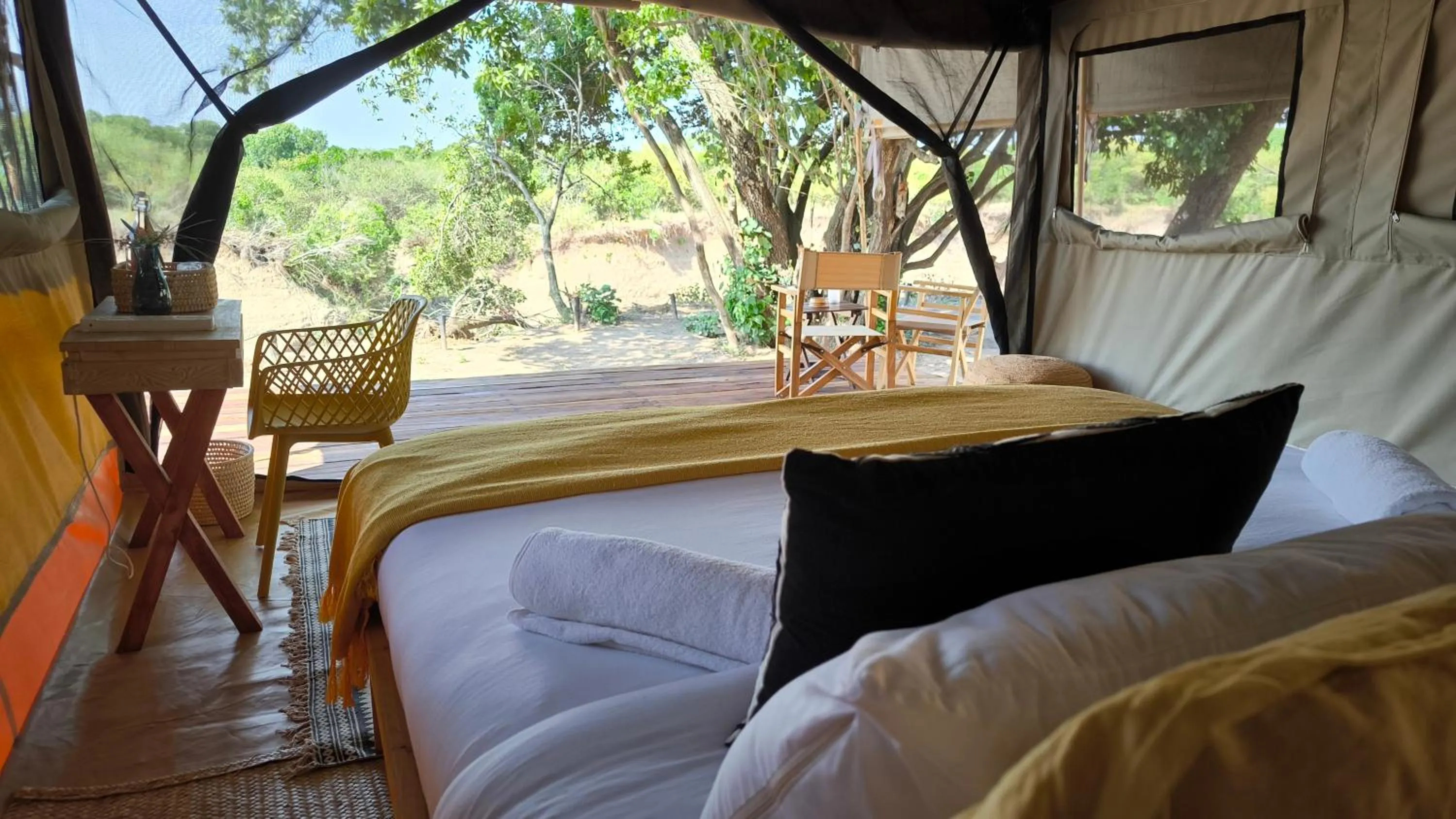 Bed in Julia's River Camp