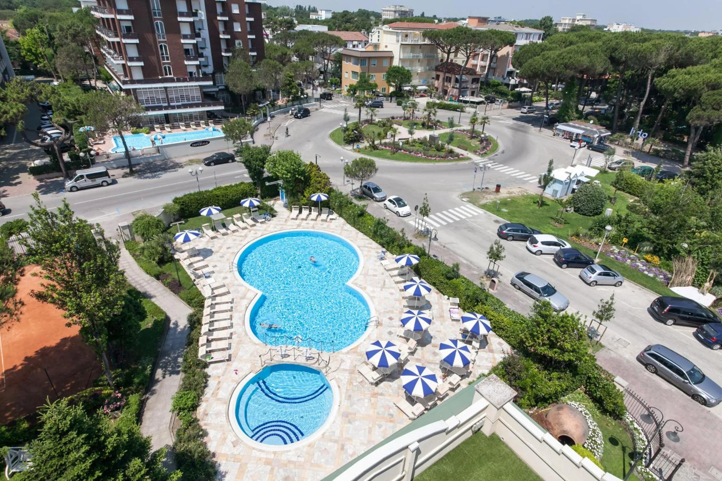 Pool view in Grand Hotel Gallia