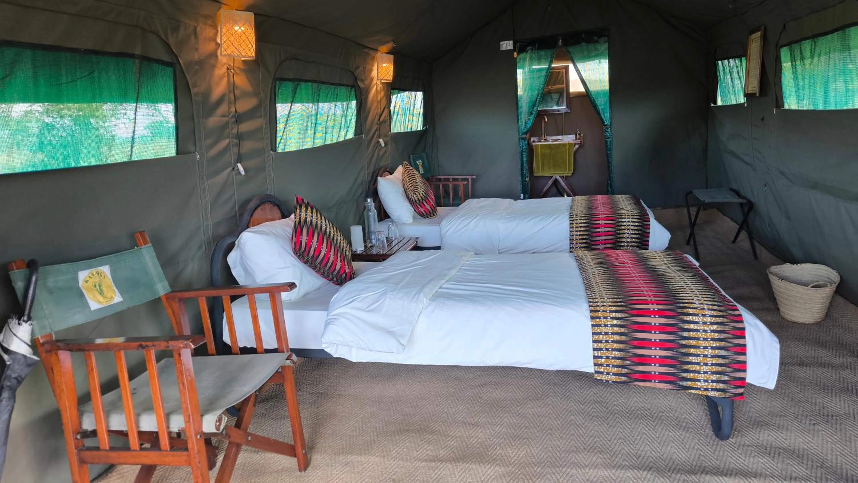 Bed in Kananga Special Tented Camp