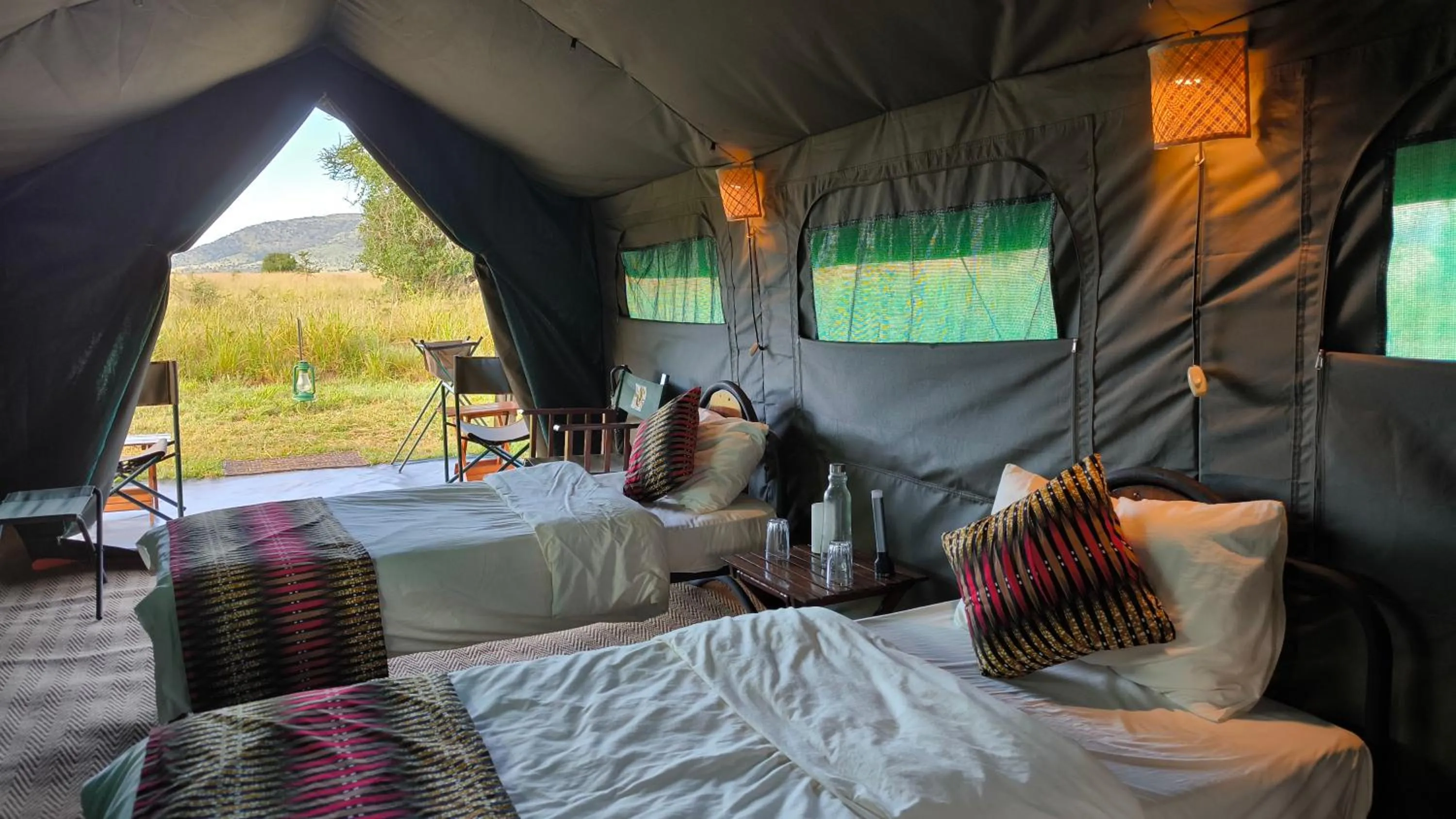 Bed in Kananga Special Tented Camp