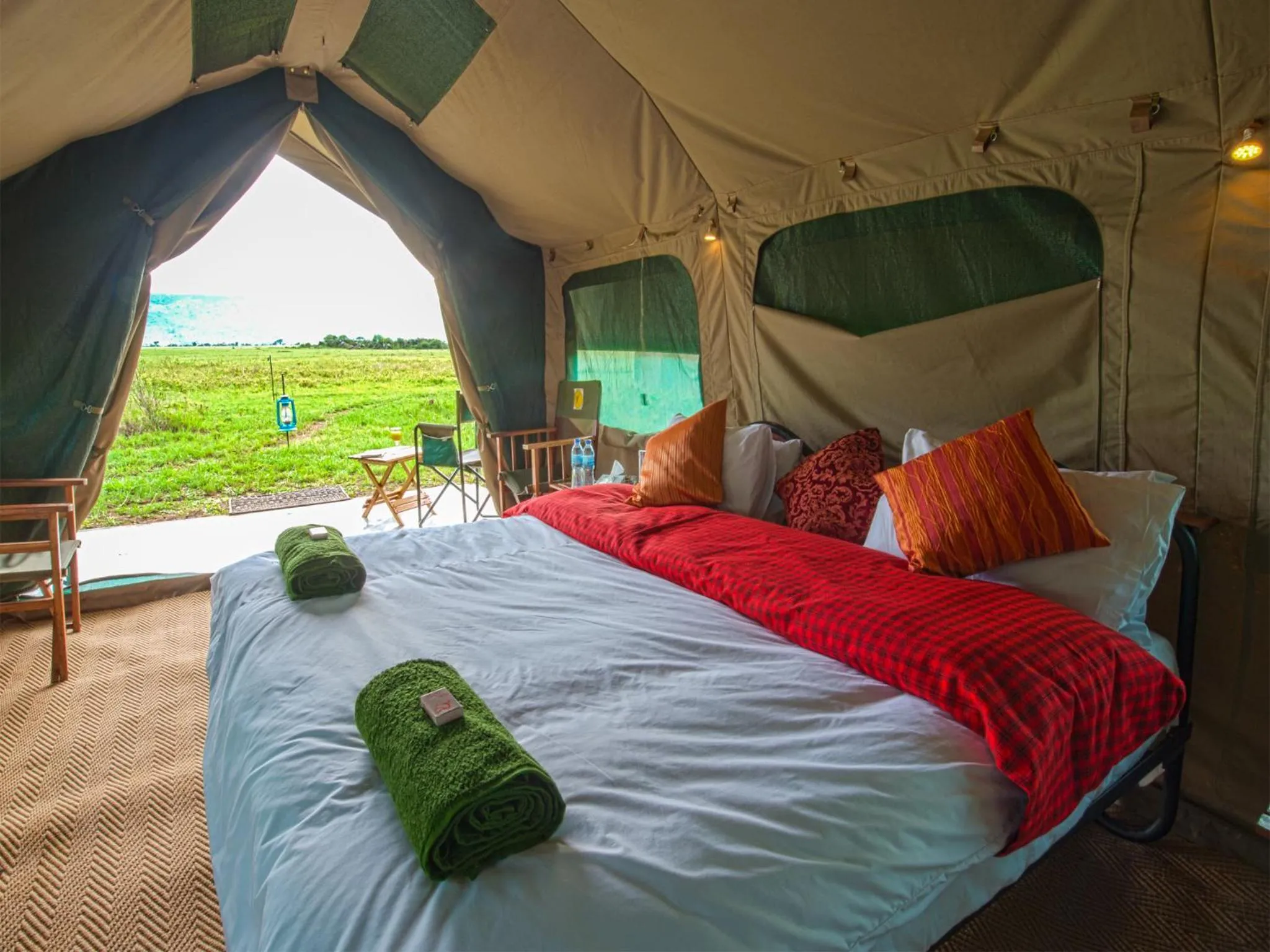 Bed in Kananga Special Tented Camp