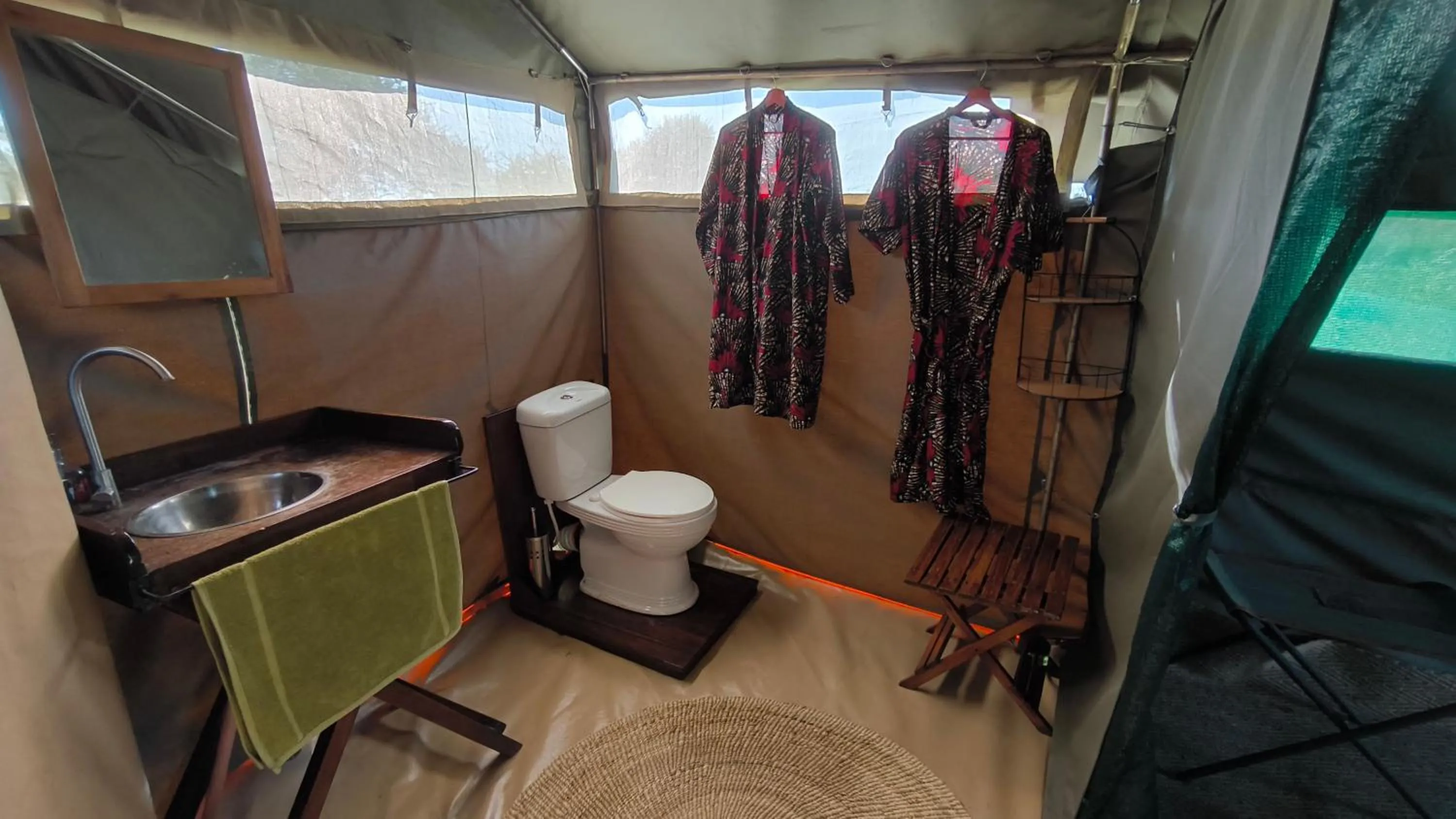 Shower in Kananga Special Tented Camp