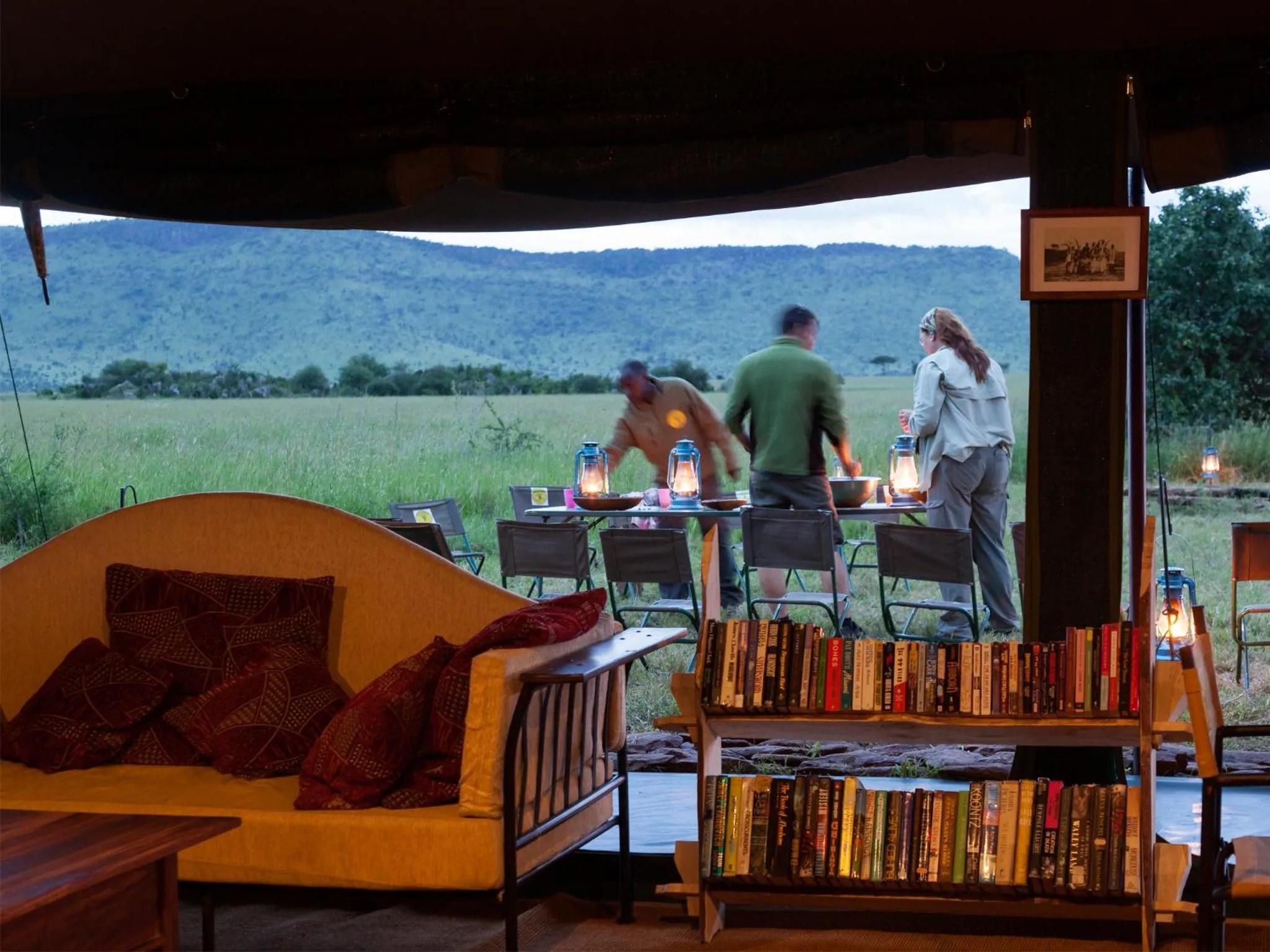 group of guests in Kananga Special Tented Camp