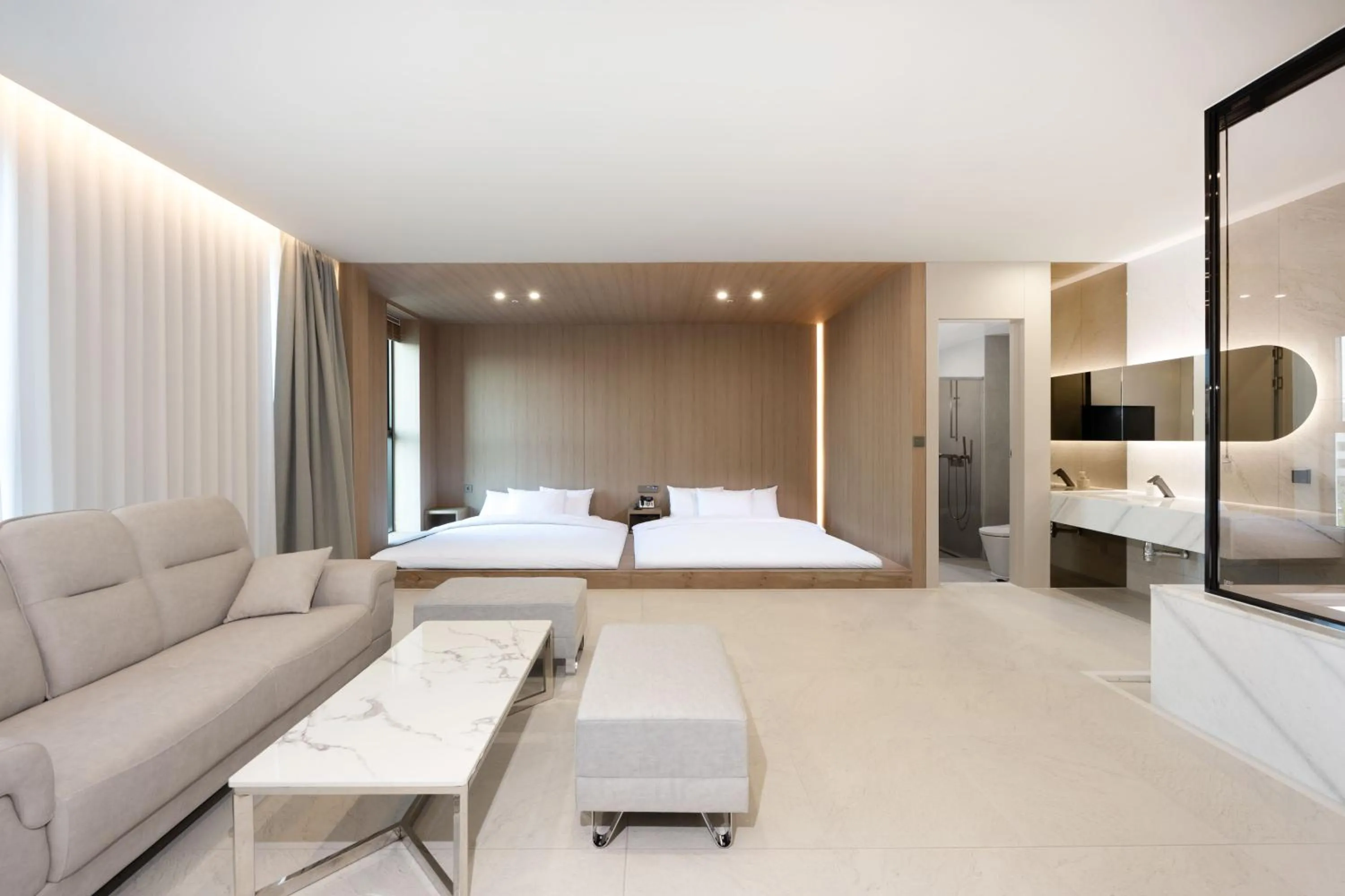 Bed in Gyeongju city hotel