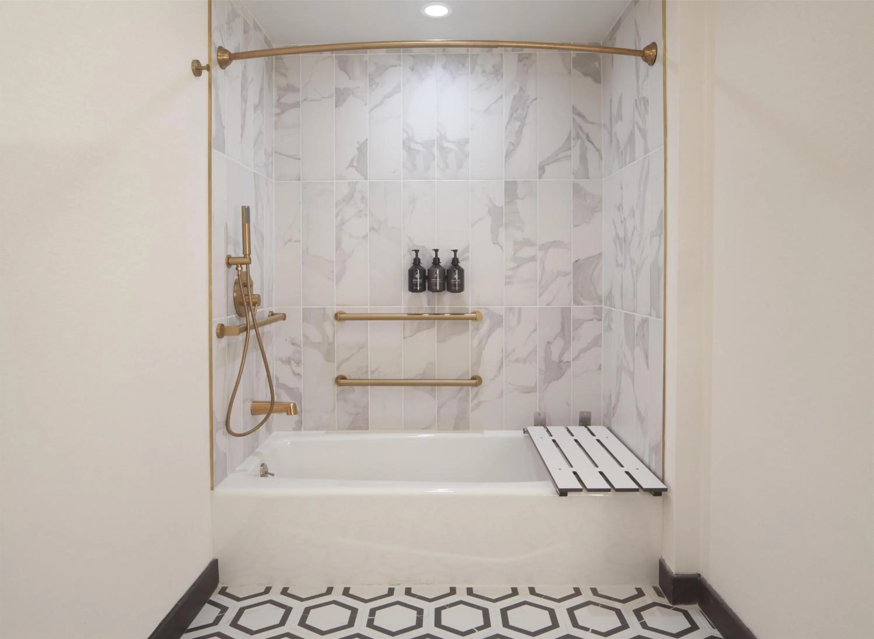 Bathroom in Hotel Royer Urbana Champaign, Tapestry Collection by Hilton