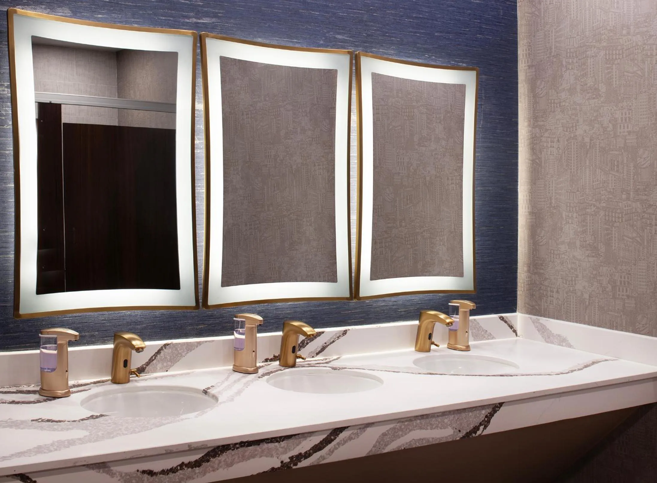 Bathroom in Hotel Royer Urbana Champaign, Tapestry Collection by Hilton