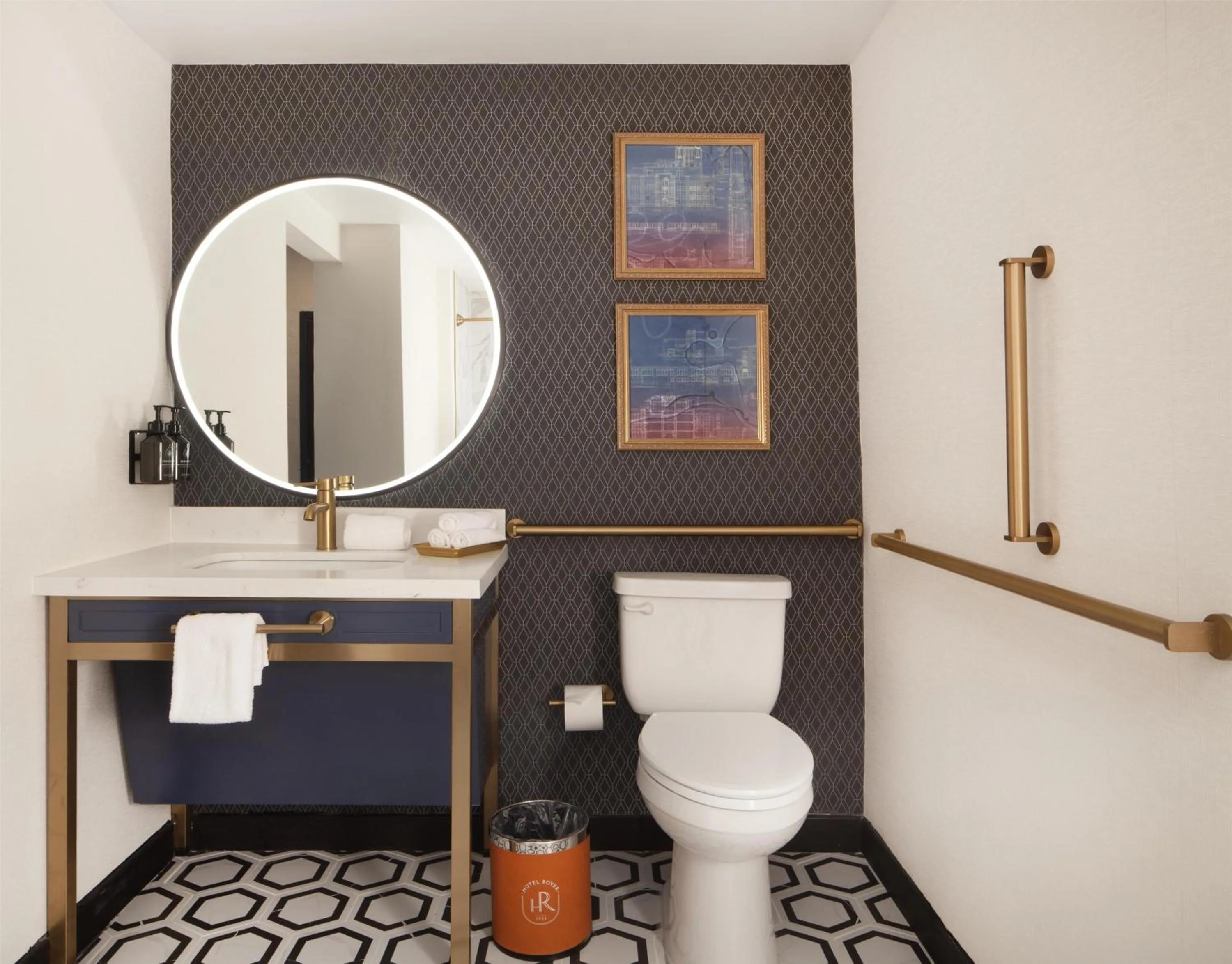 Bathroom in Hotel Royer Urbana Champaign, Tapestry Collection by Hilton