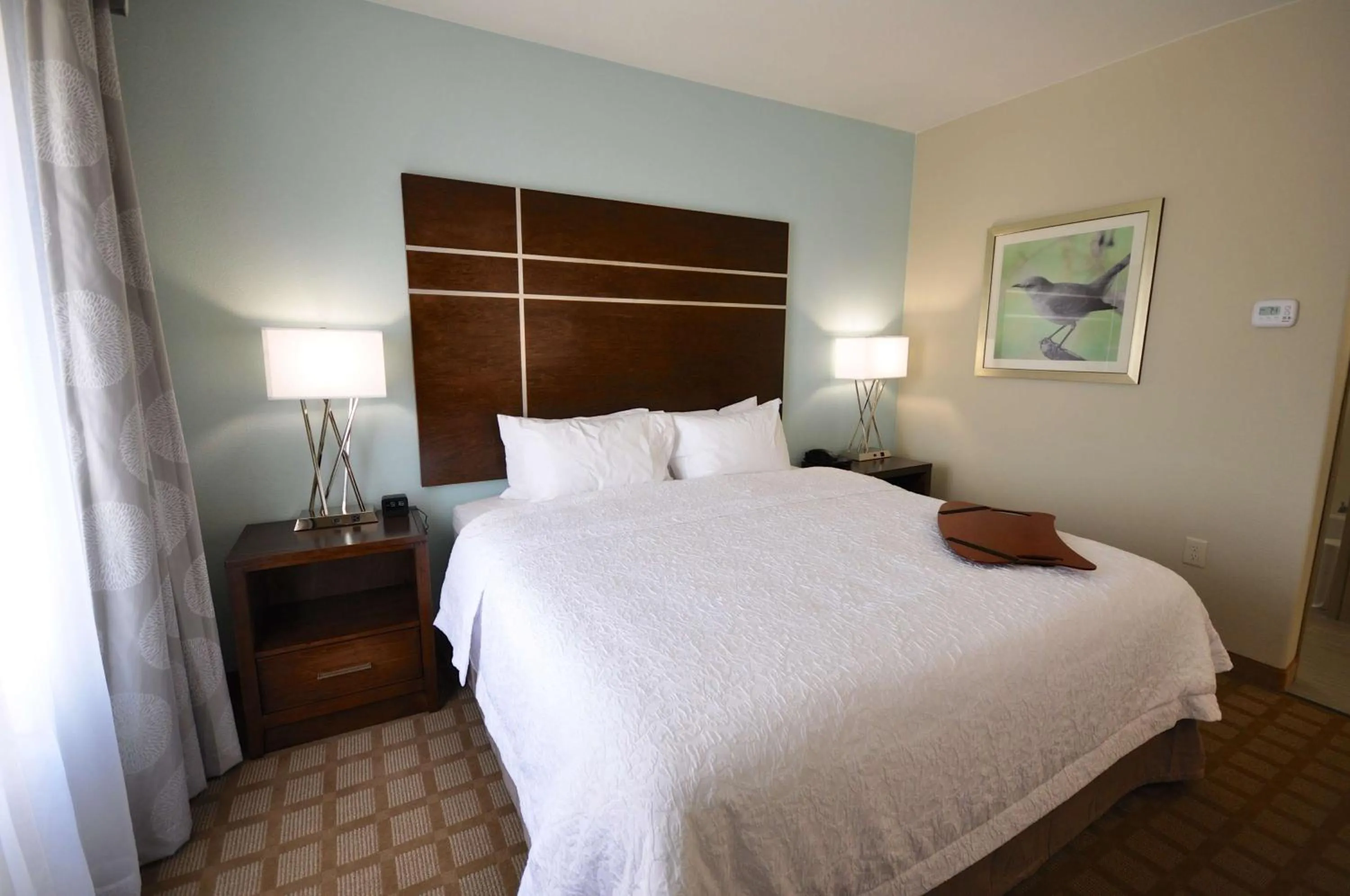 Bed in Hampton Inn and Suites Hutto