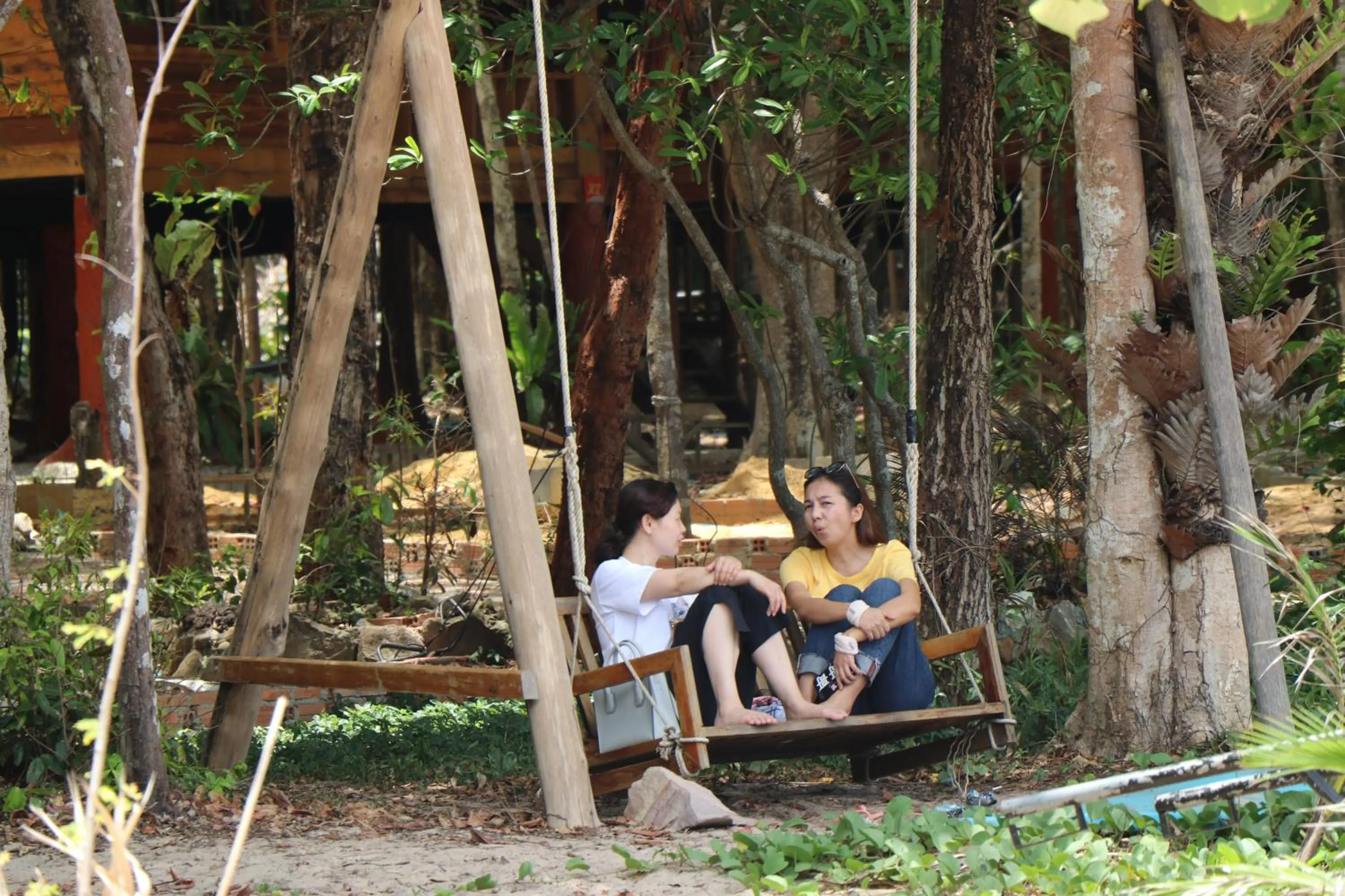 People in Tree House Bungalows