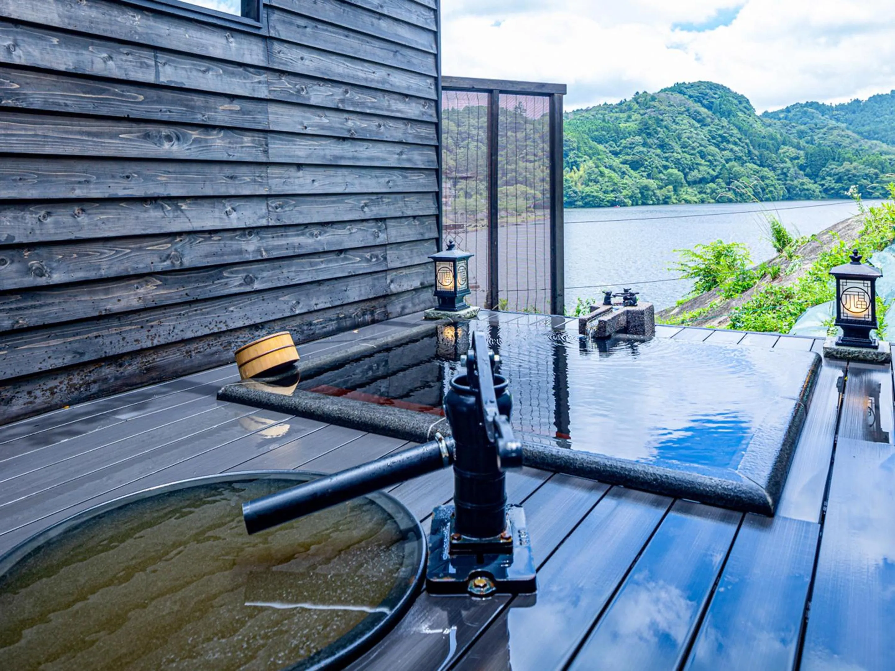 Open Air Bath in Kameyama Onsen Hotel