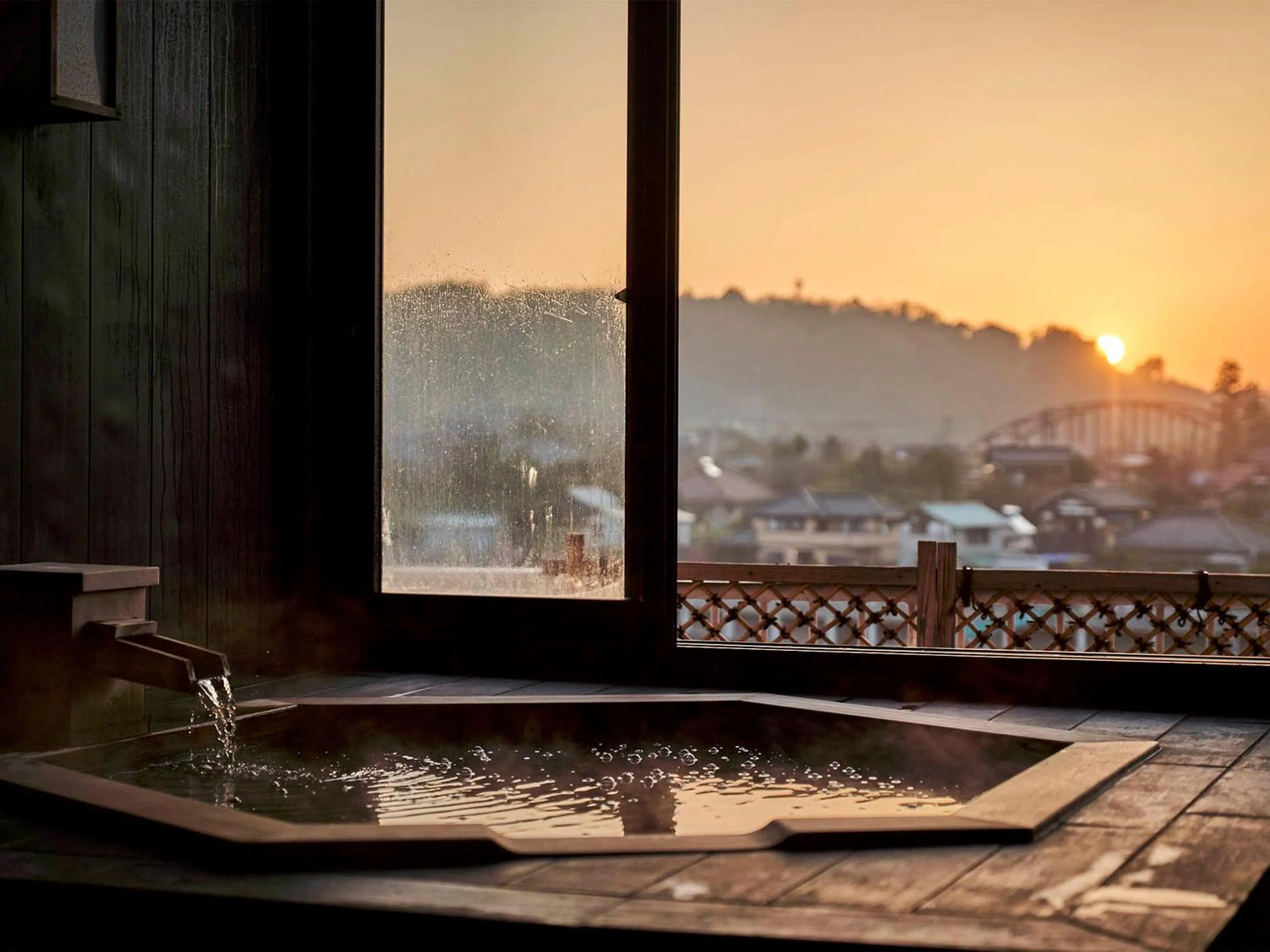 Hot Spring Bath in Kameyama Onsen Hotel