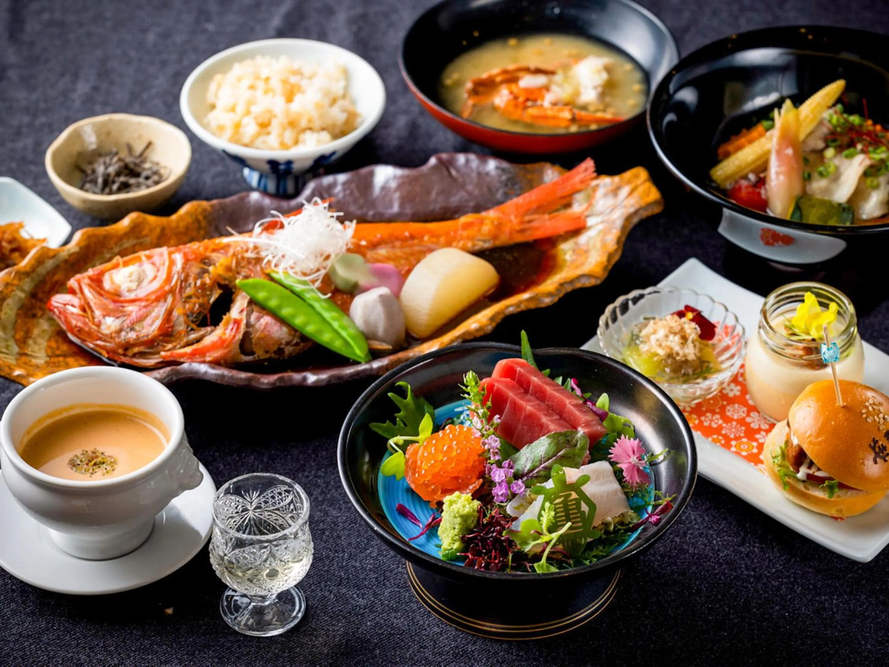 Dinner in Kameyama Onsen Hotel