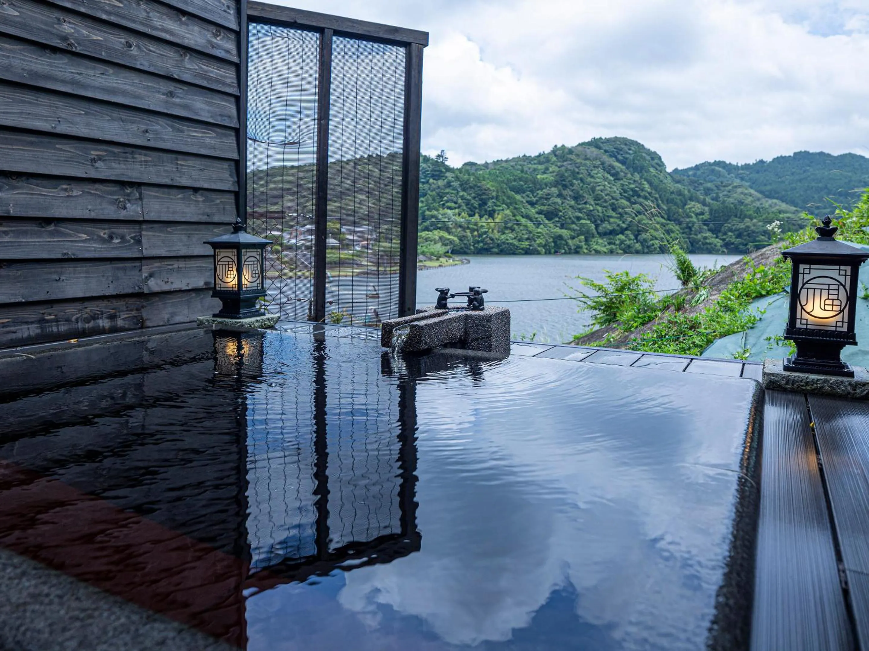 Open Air Bath in Kameyama Onsen Hotel