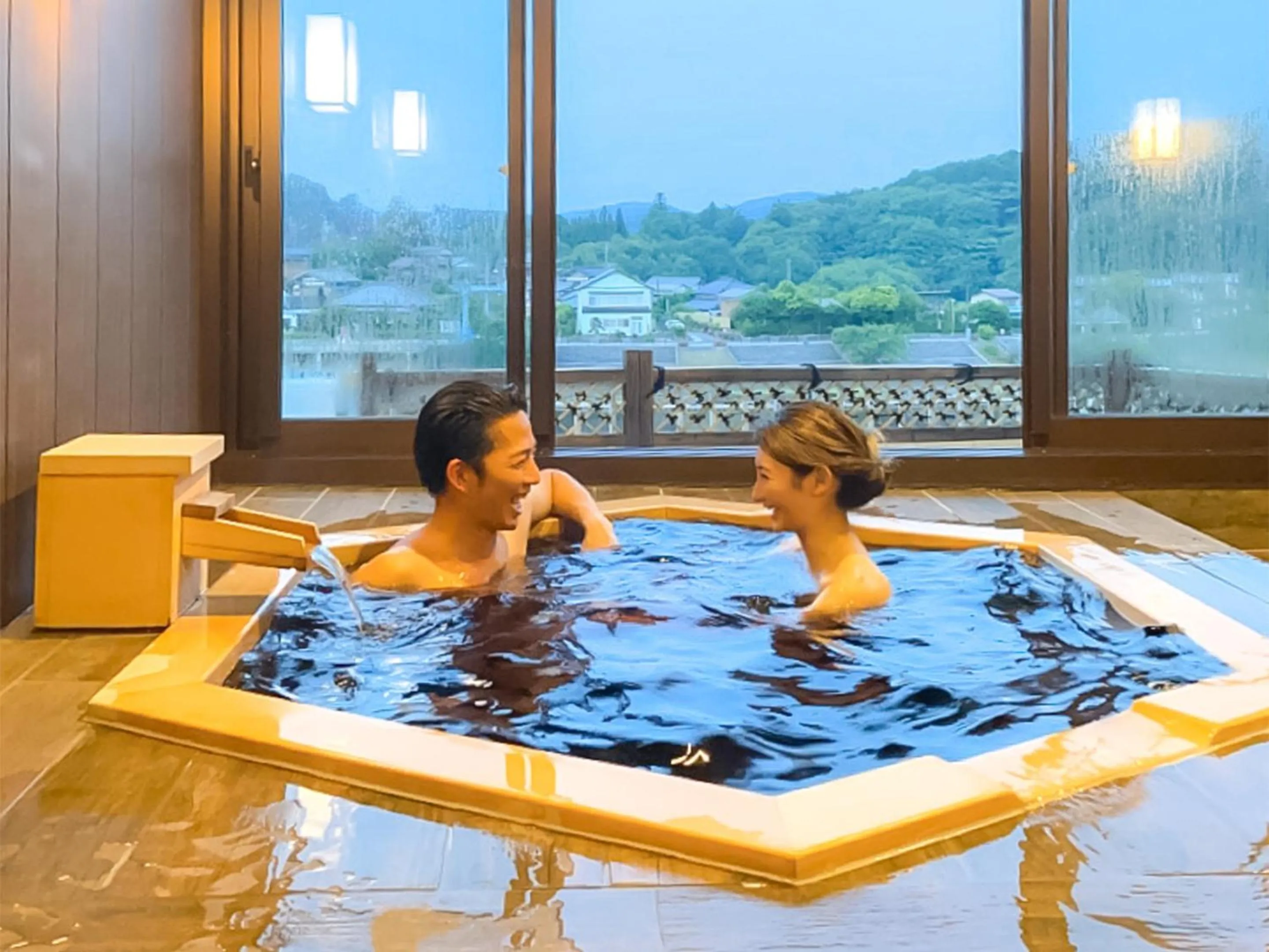 Hot Spring Bath in Kameyama Onsen Hotel