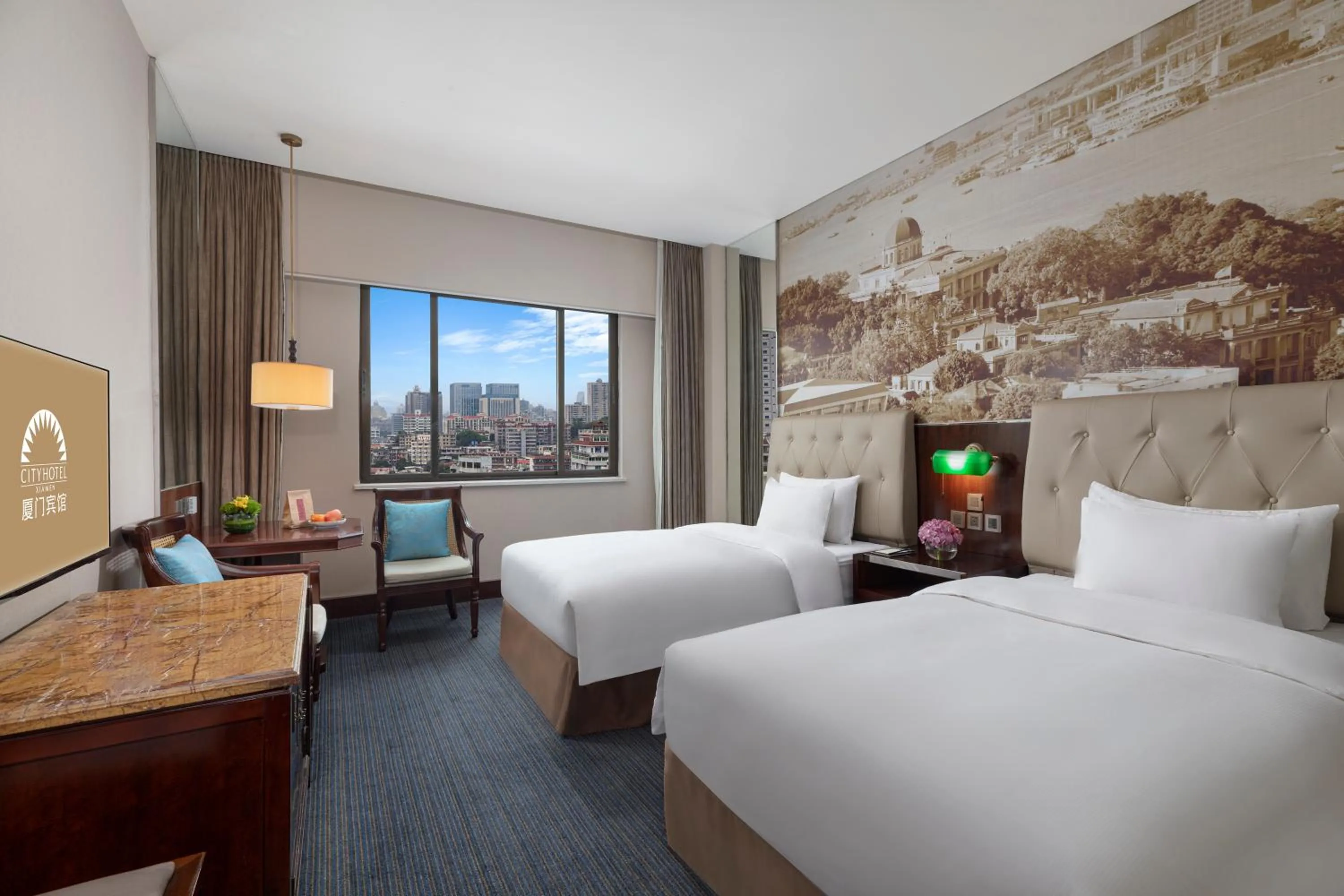 Bedroom, Bed in City Hotel Xiamen-Free Welcome Fruits