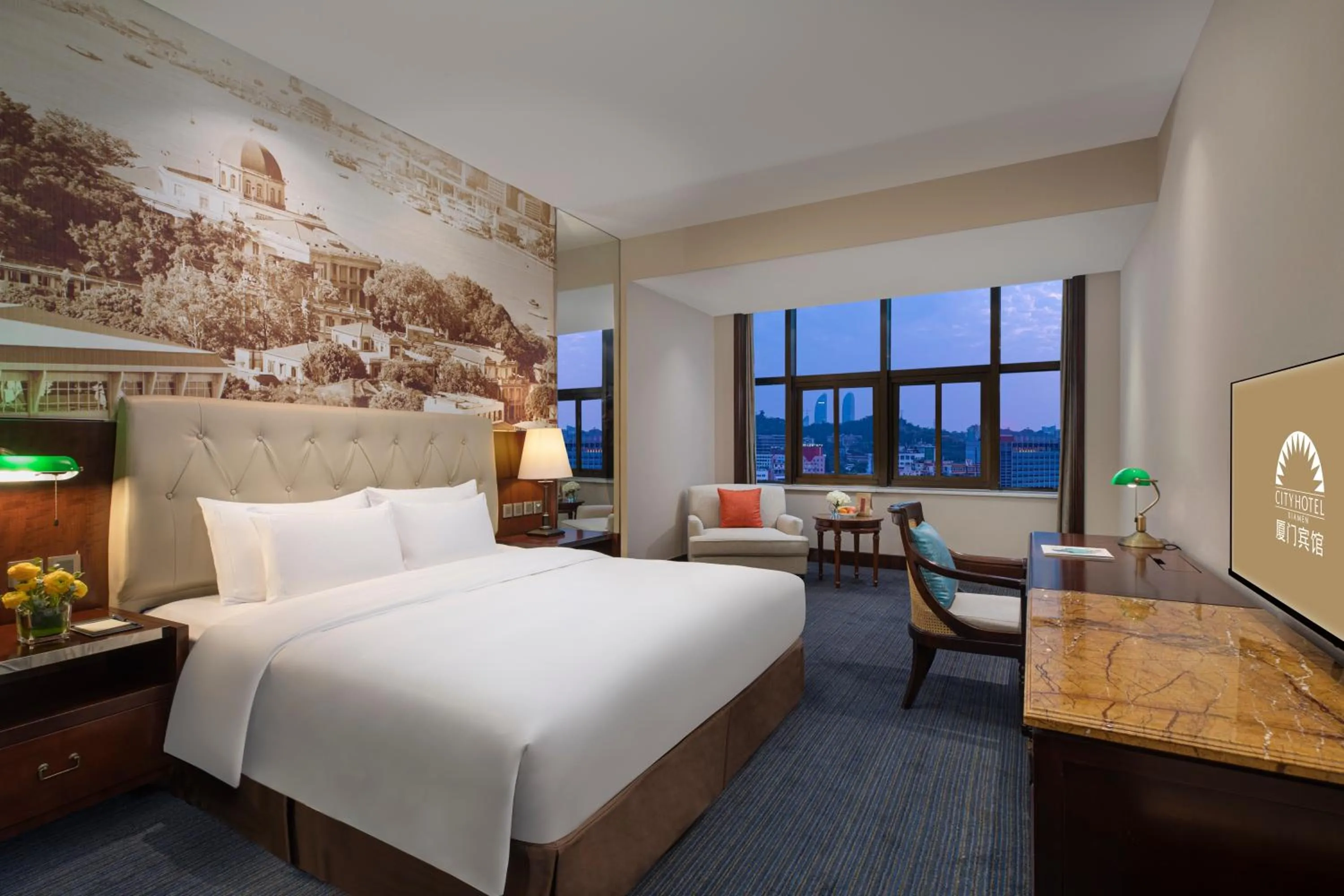 Bedroom, Bed in City Hotel Xiamen-Free Welcome Fruits