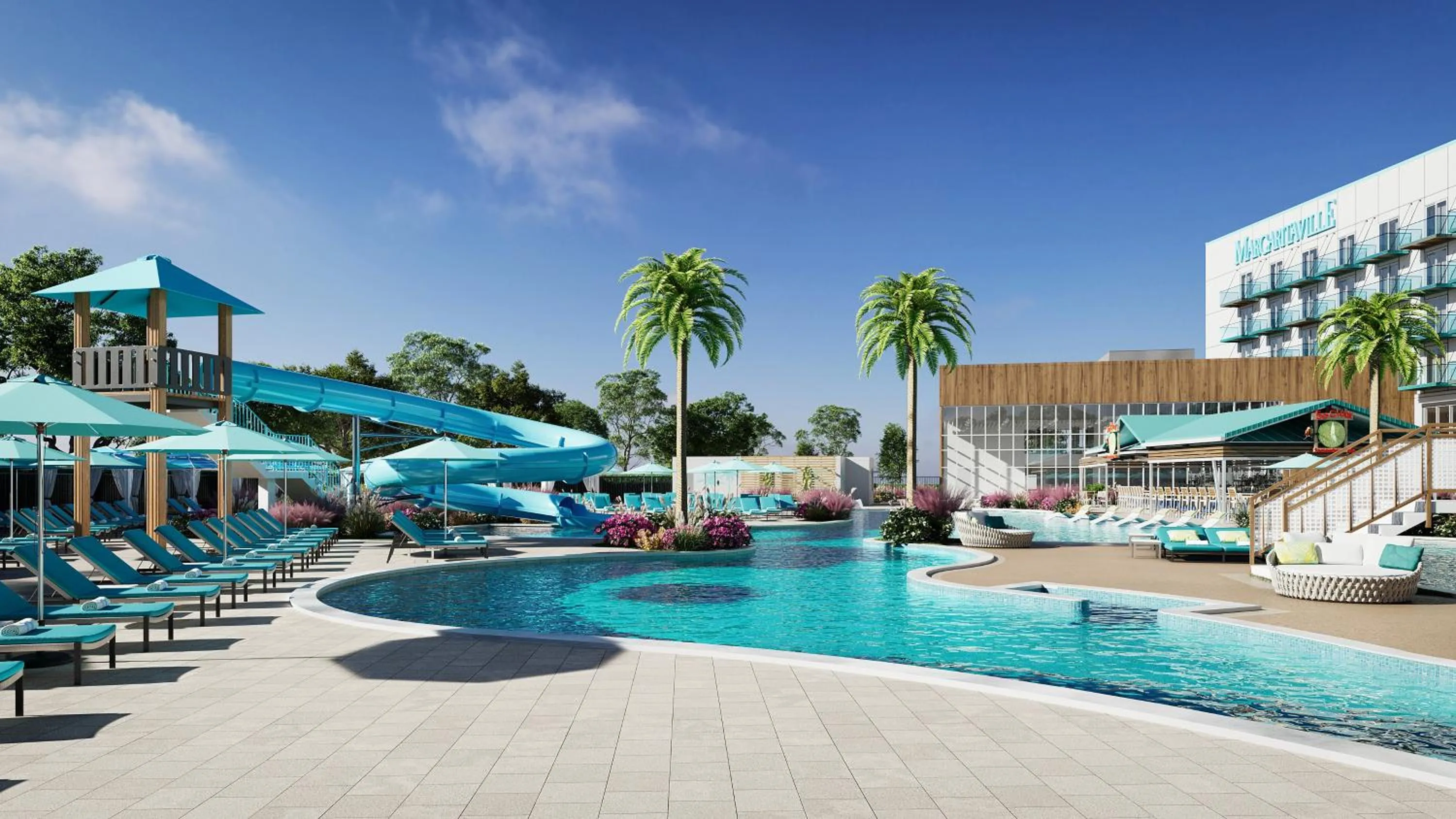 Swimming pool in Margaritaville Hotel Kansas City