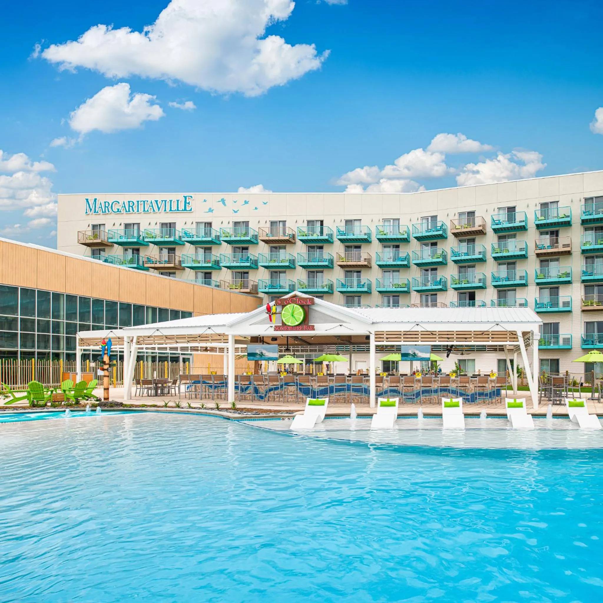 Property building in Margaritaville Hotel Kansas City