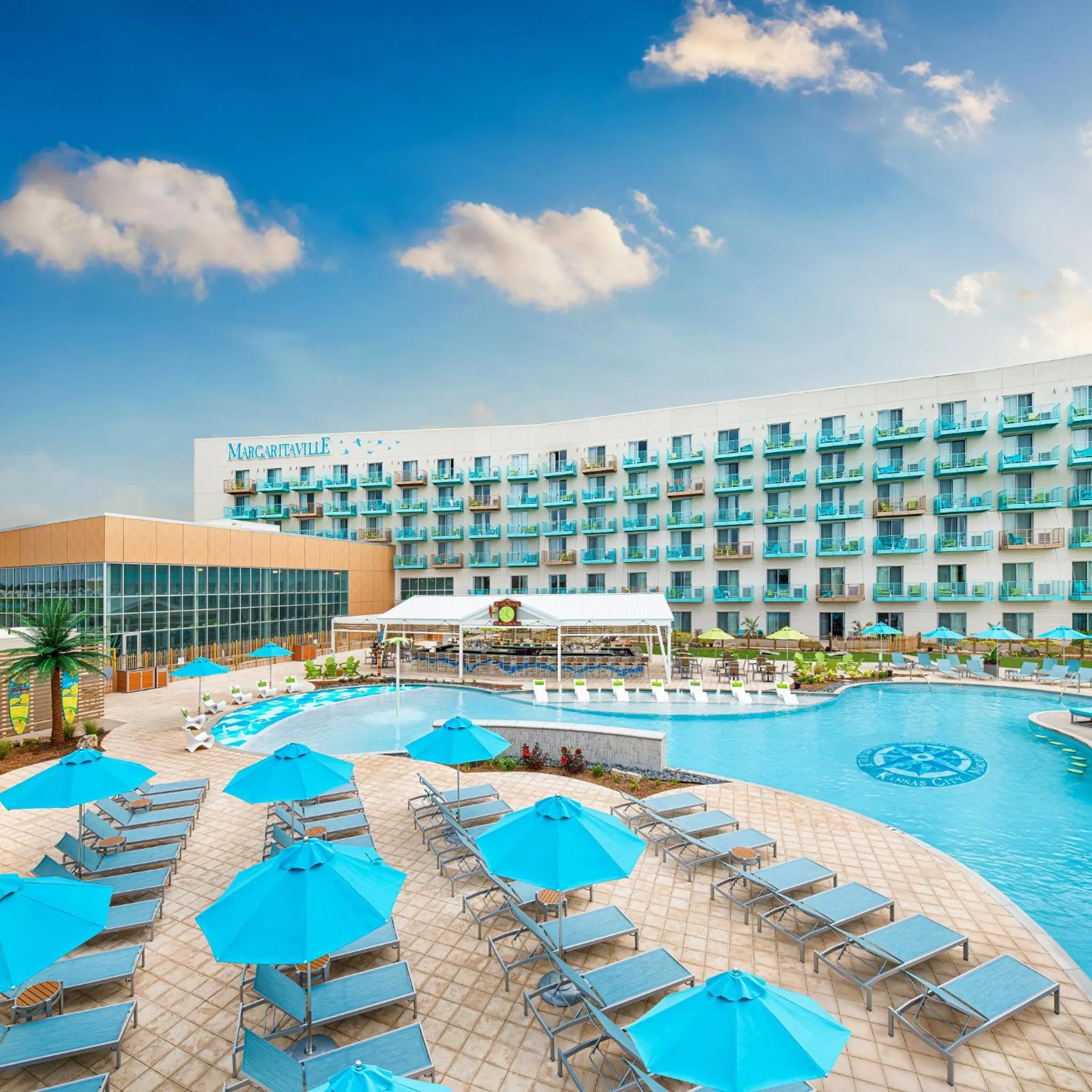 Property building in Margaritaville Hotel Kansas City