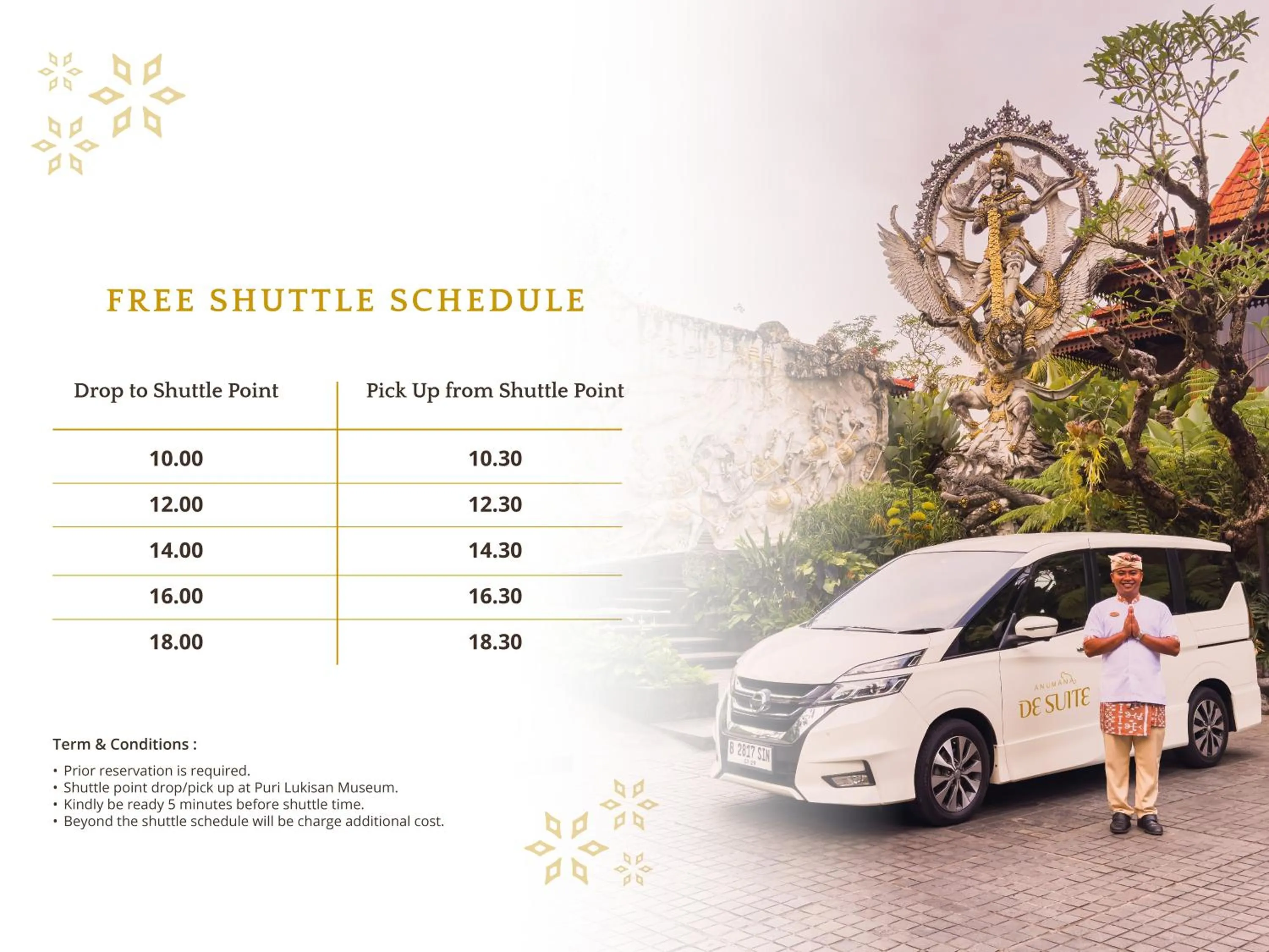 shuttle in Anumana De Suite