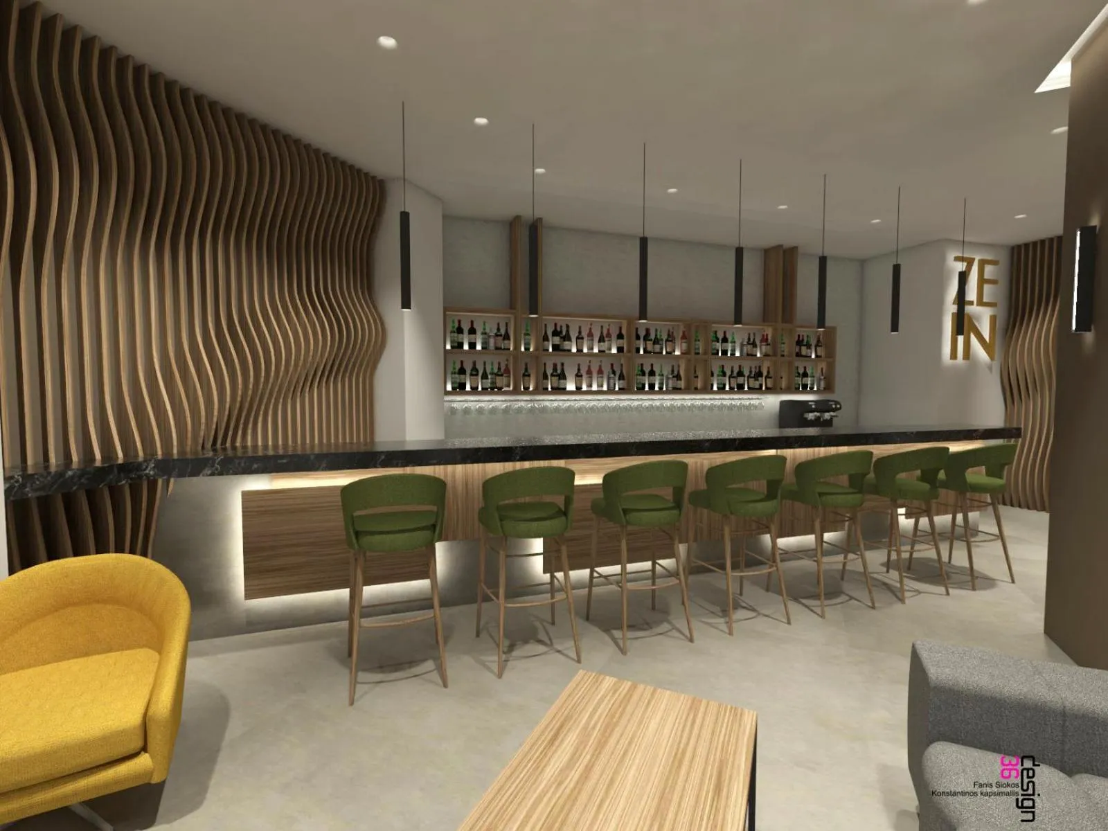 Lounge or bar in Zein Boutique Athens hotel