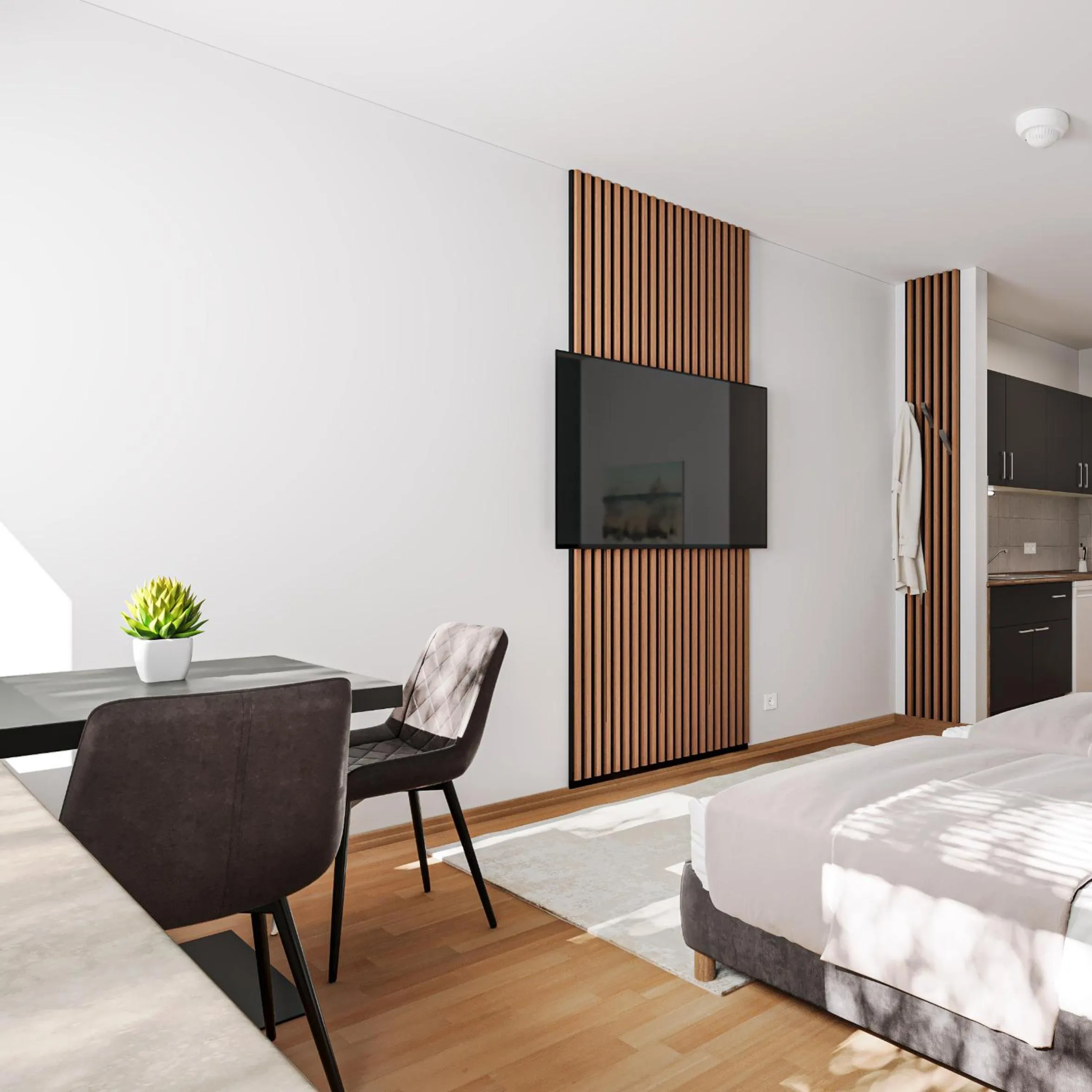 Dining area, Bed in WzW Apartments - Wohnraum zum Wohlfühlen