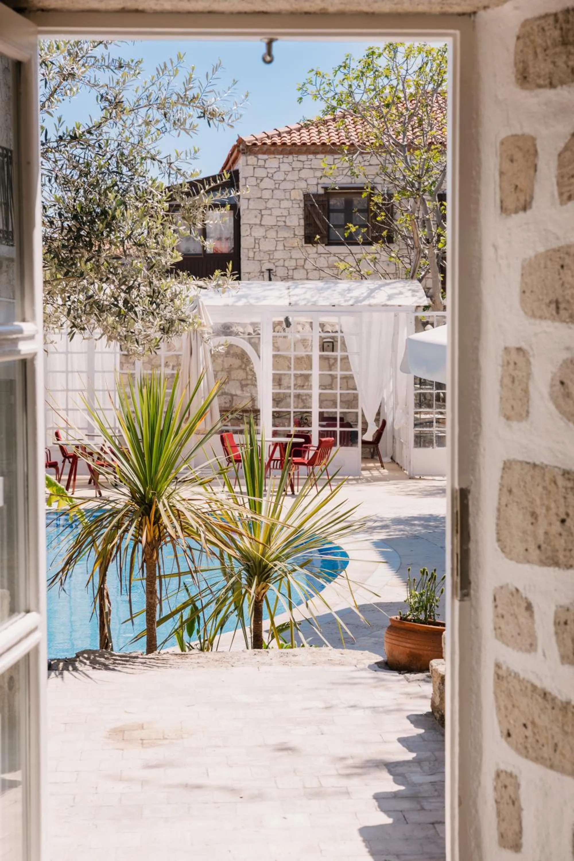Inner courtyard view in La Grenadine Hotel