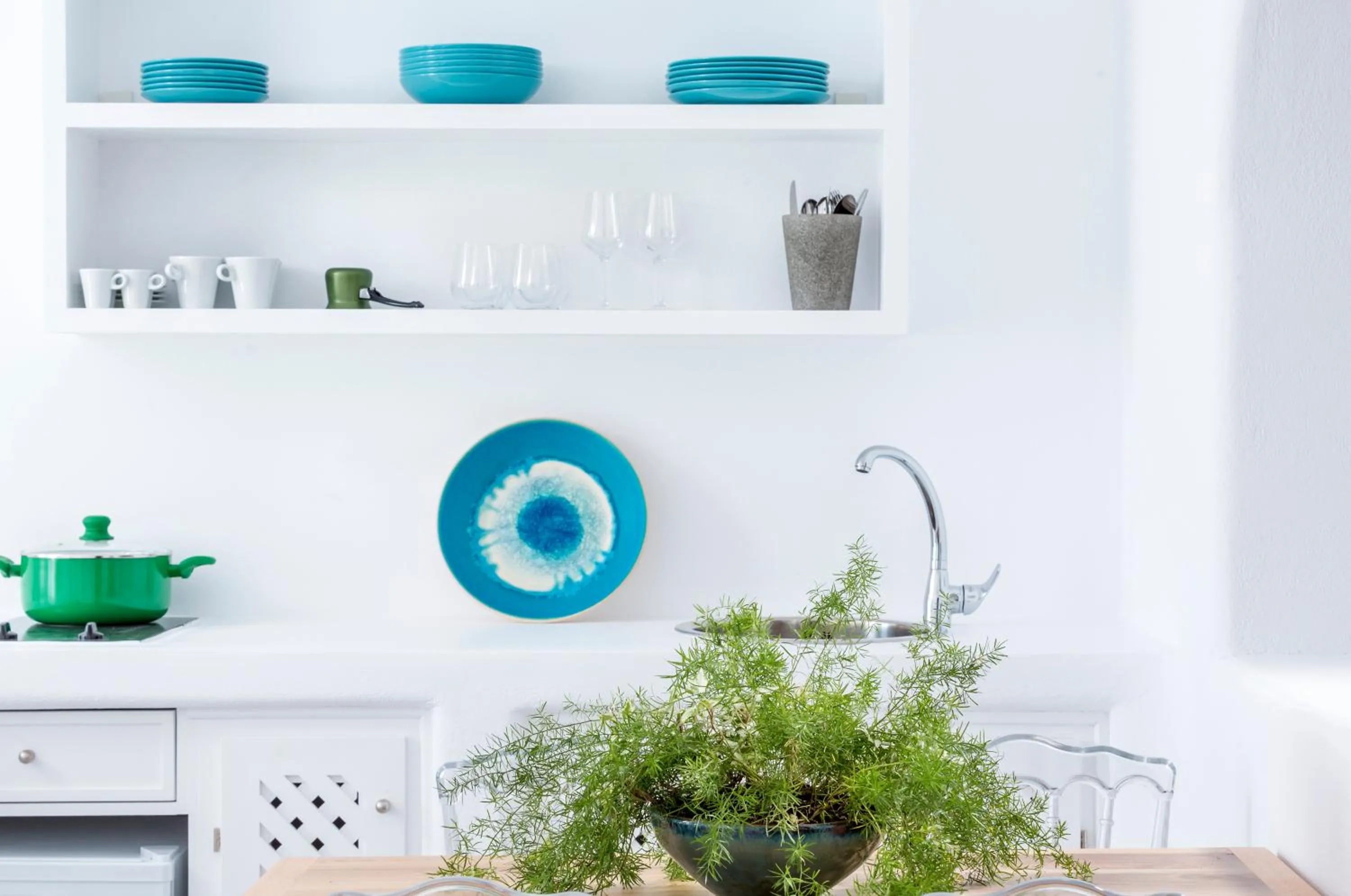 Kitchen or kitchenette in Skyfall Suites - Adults Only