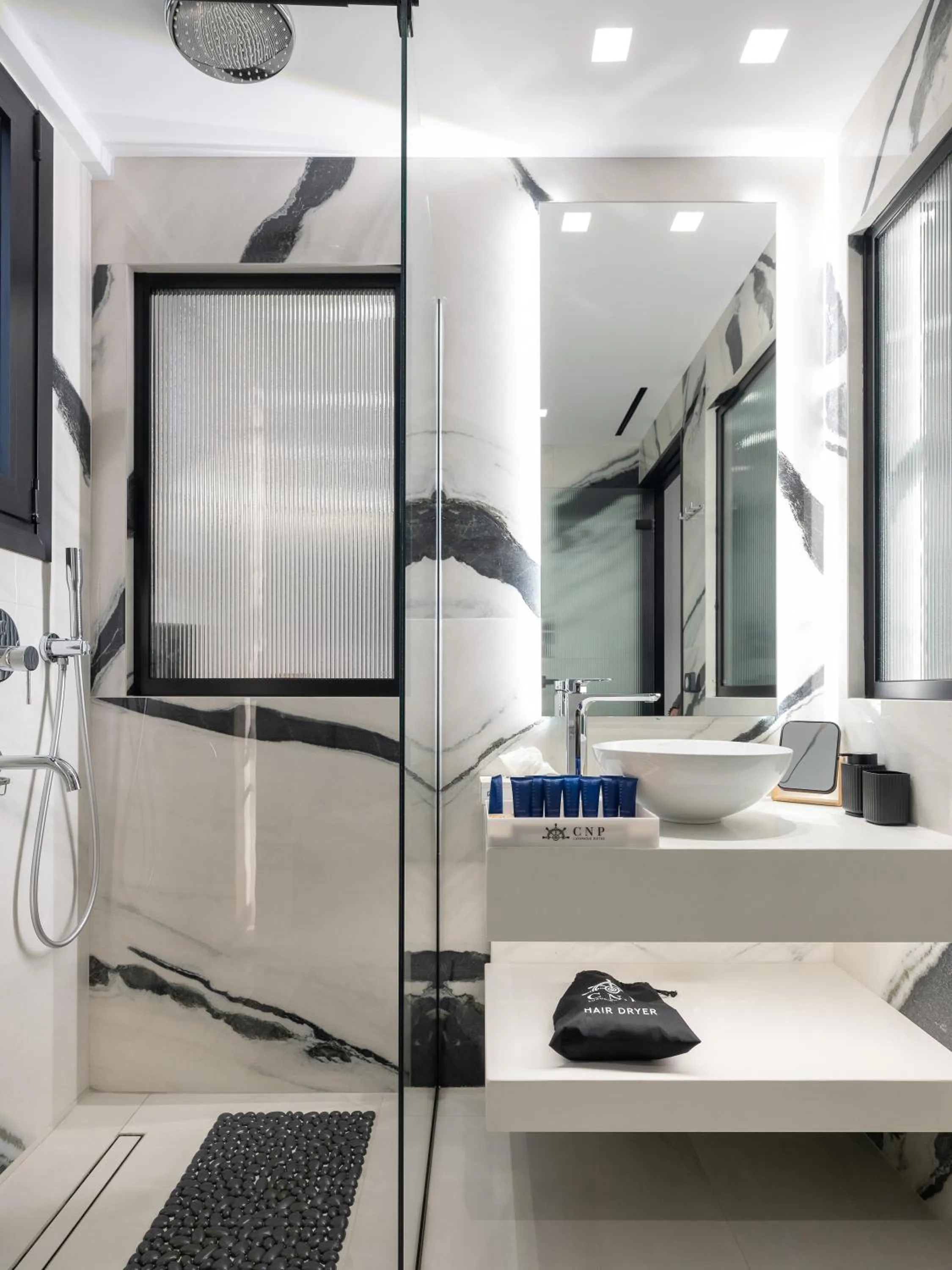 Shower in Captain Napoleon Paterakis CNP Luxurious Suites