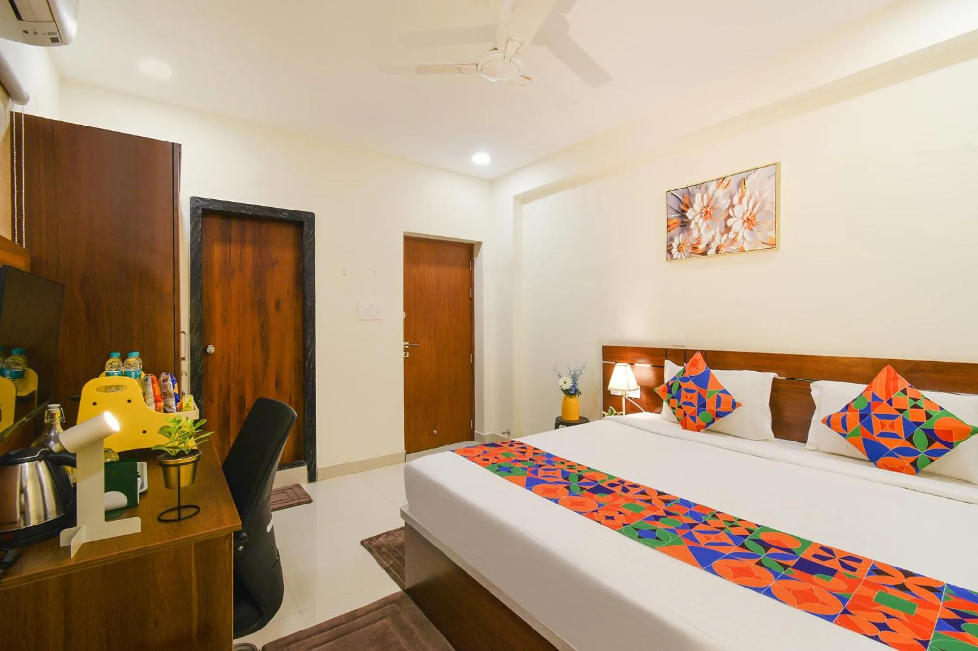 Bed in FabHotel Prime Cozy - Nr Yashoda Hospital, Hitech City
