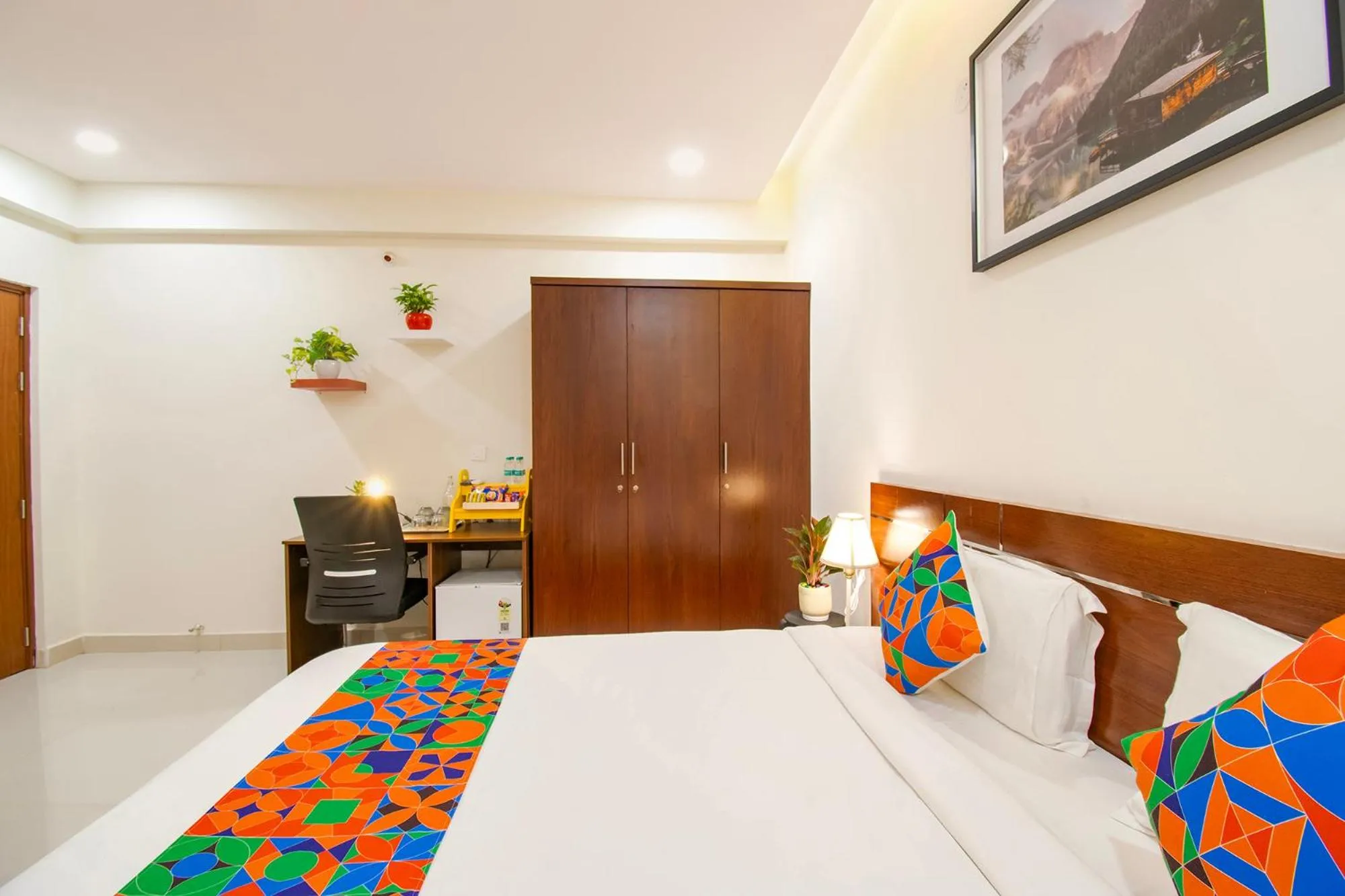 Bed in FabHotel Prime Cozy - Nr Yashoda Hospital, Hitech City