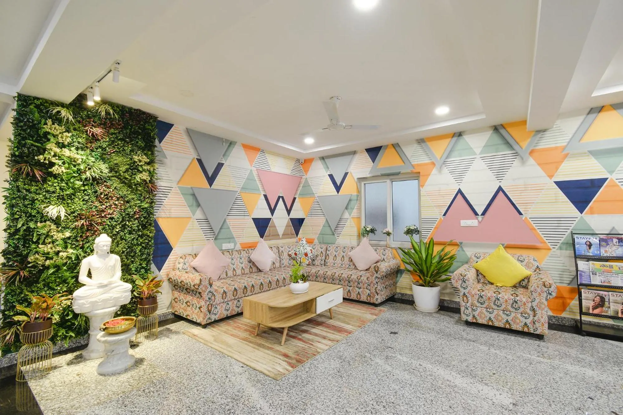 Seating area in FabHotel Prime Cozy - Nr Yashoda Hospital, Hitech City