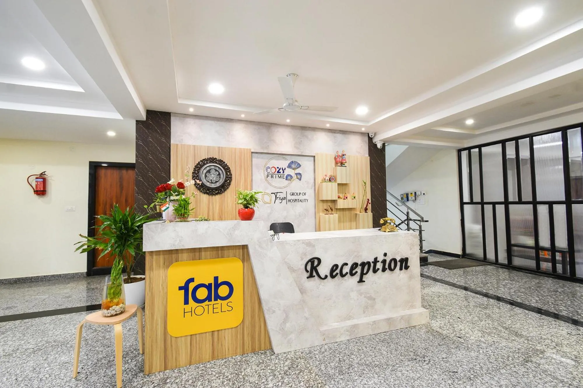 Lobby or reception in FabHotel Prime Cozy - Nr Yashoda Hospital, Hitech City