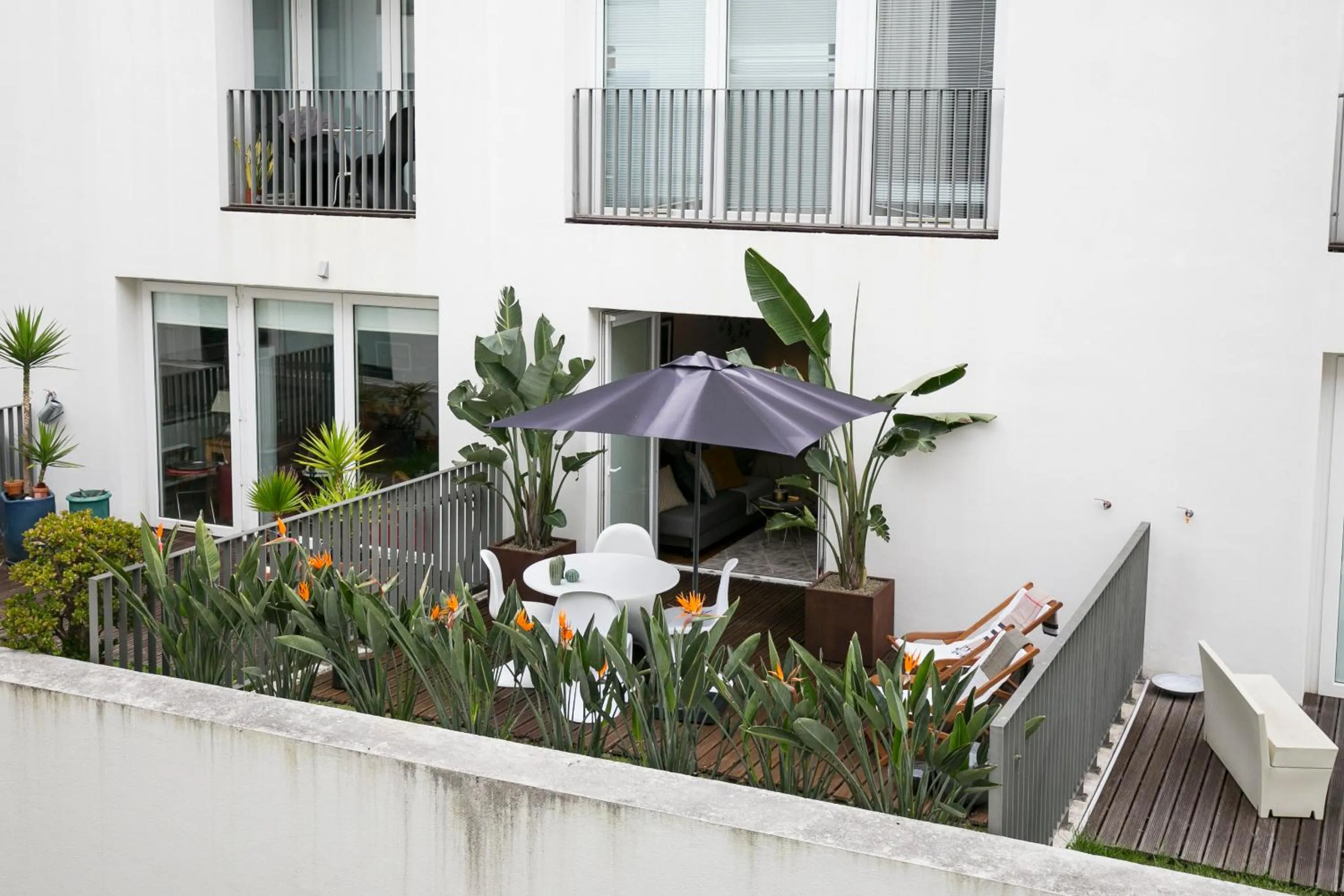 Balcony/Terrace in Lisbon Downtown Apartment Free Parking