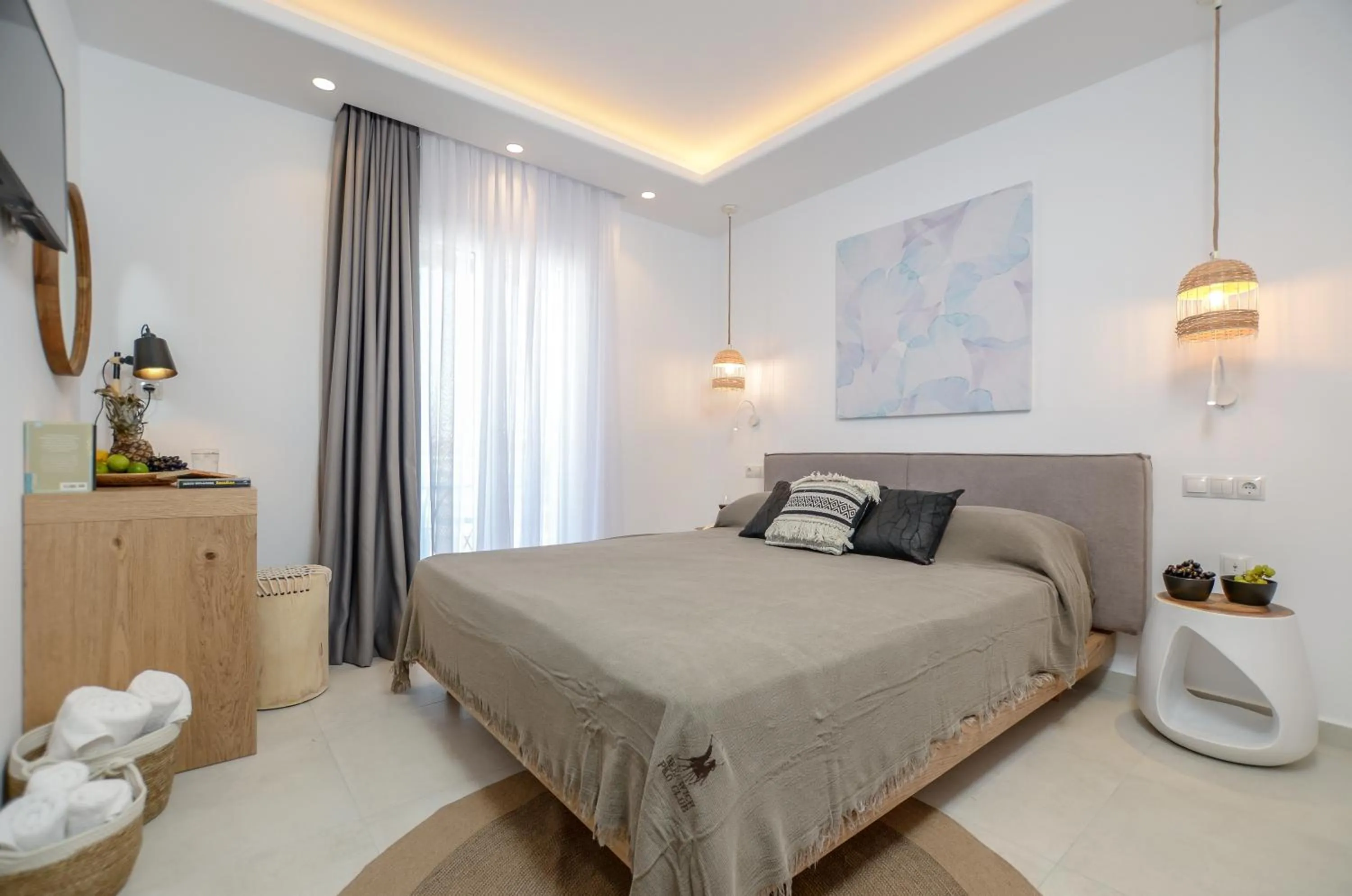 Bedroom, Bed in Sea & Olives Suites Hotel and Villas