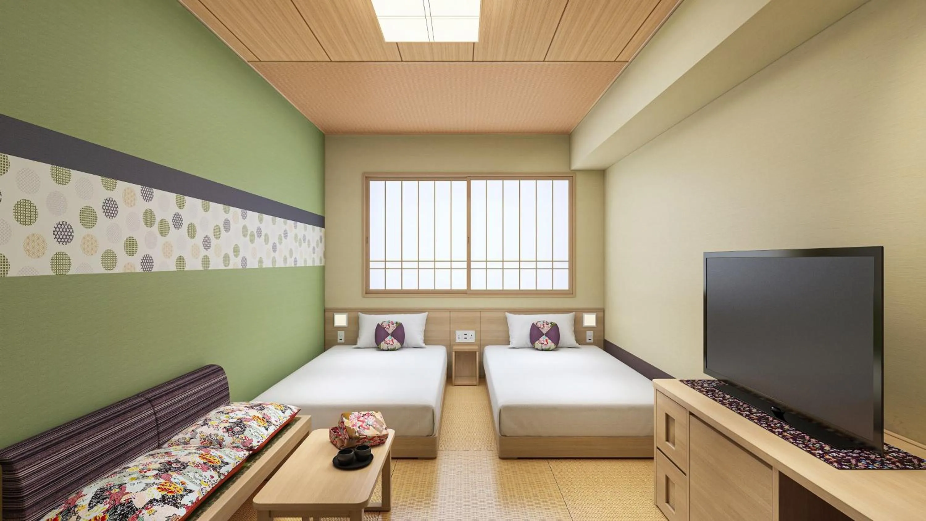Photo of the whole room, Bed in Natural Hot Spring Higo no Yu Onyado Nono Kumamoto