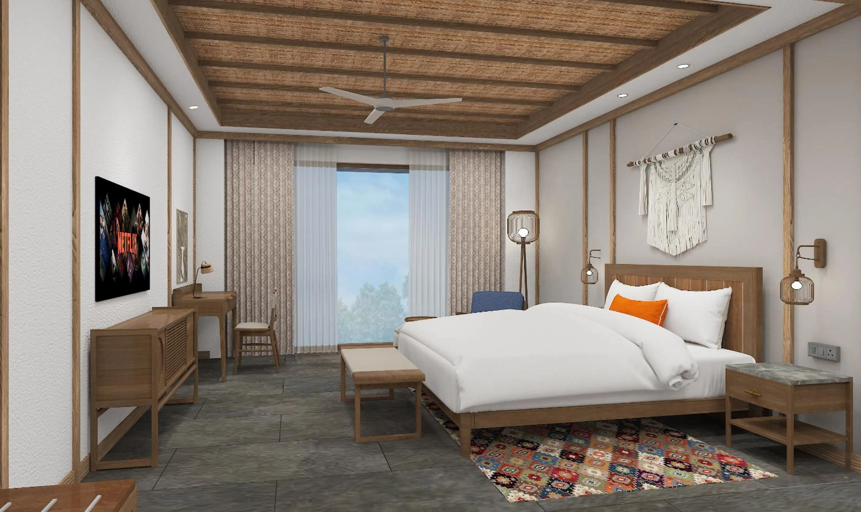 Photo of the whole room, Bed in Royal Tulip Chitwan Nepal