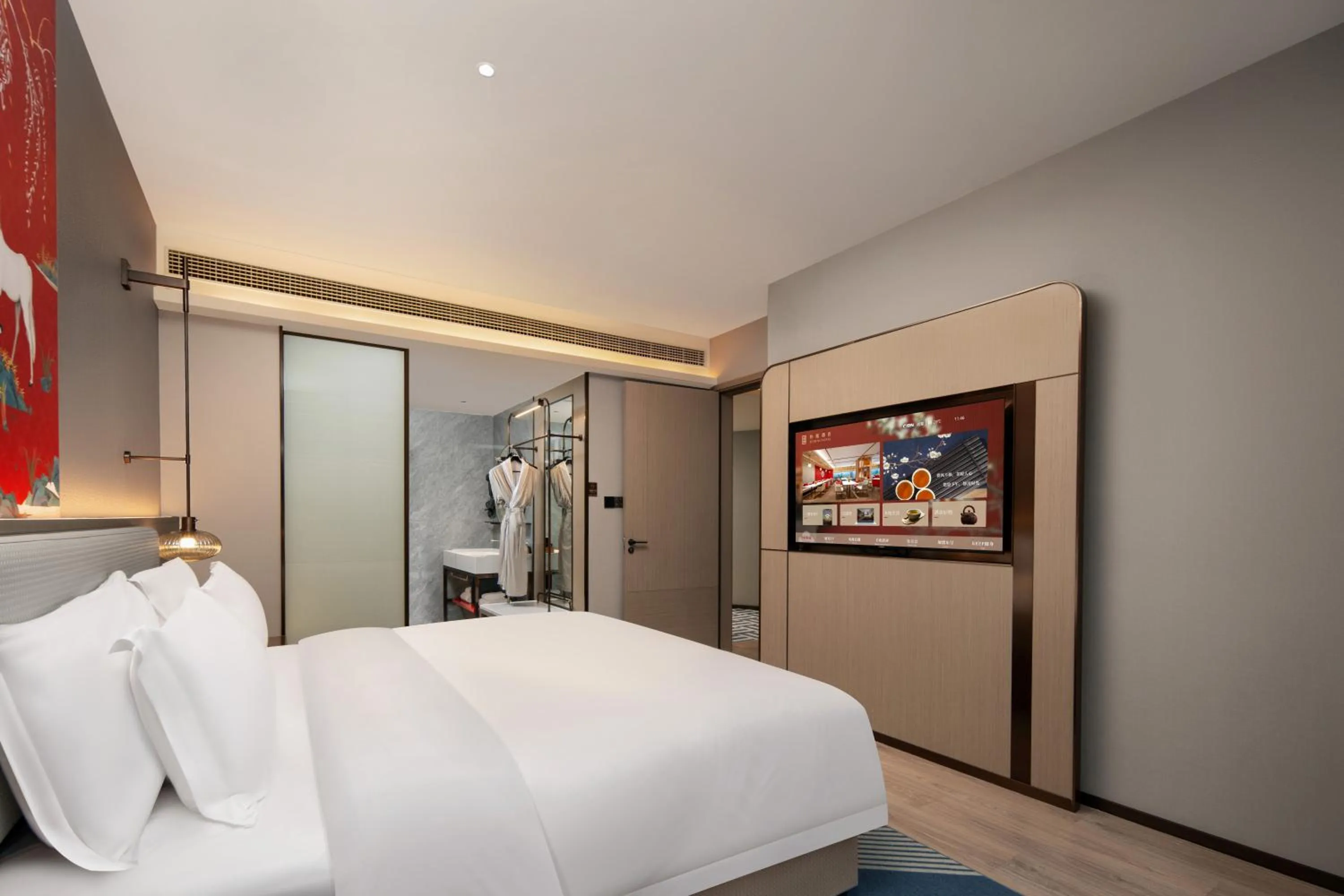 Bedroom, Bed in Echeng Hotel Chengdu Chunxi Road Taikoo Li
