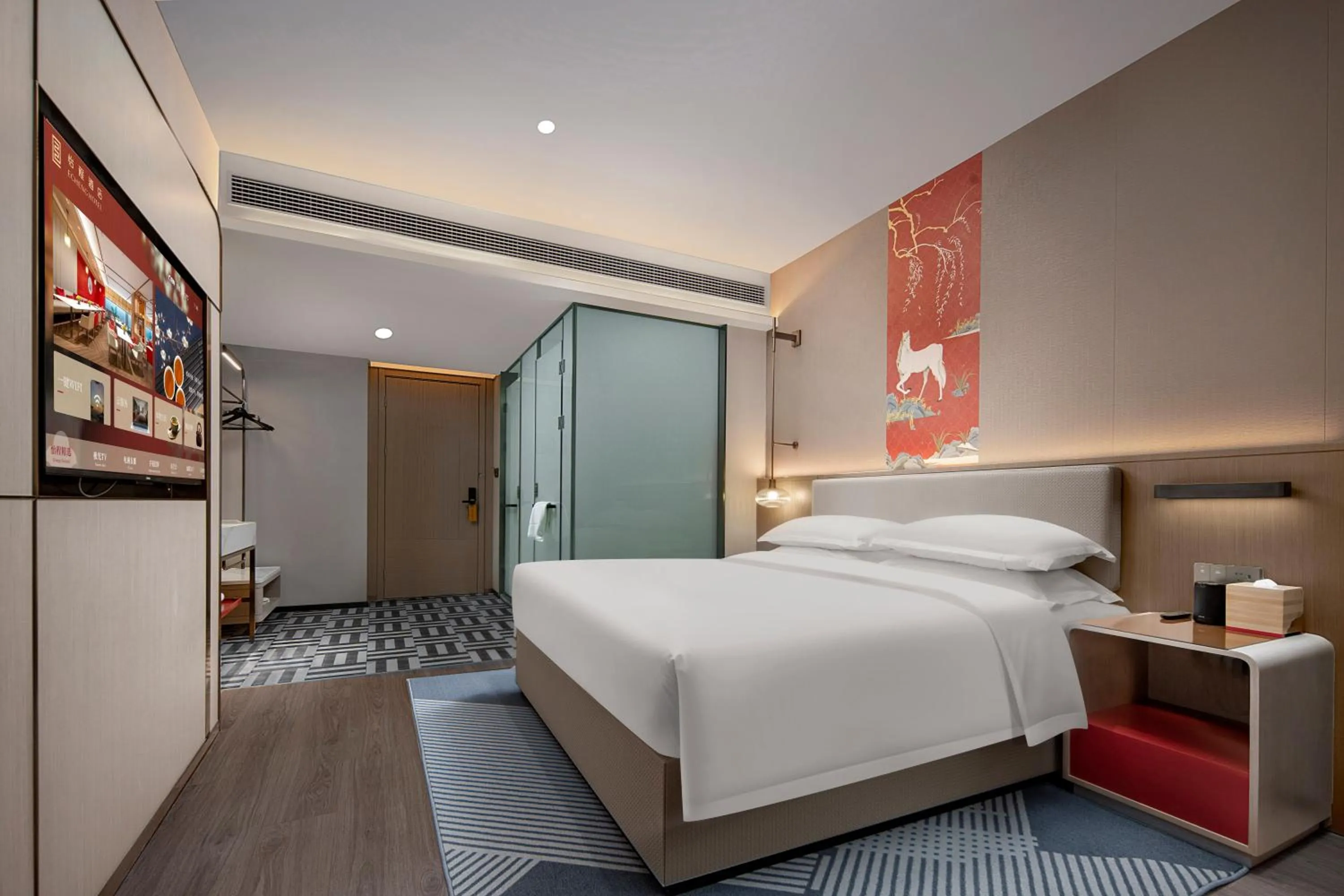 Photo of the whole room, Bed in Echeng Hotel Chengdu Chunxi Road Taikoo Li