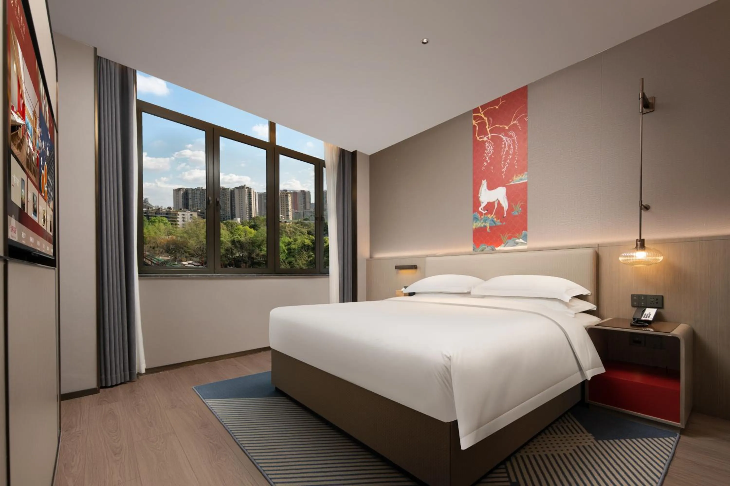 Photo of the whole room, Bed in Echeng Hotel Chengdu Chunxi Road Taikoo Li