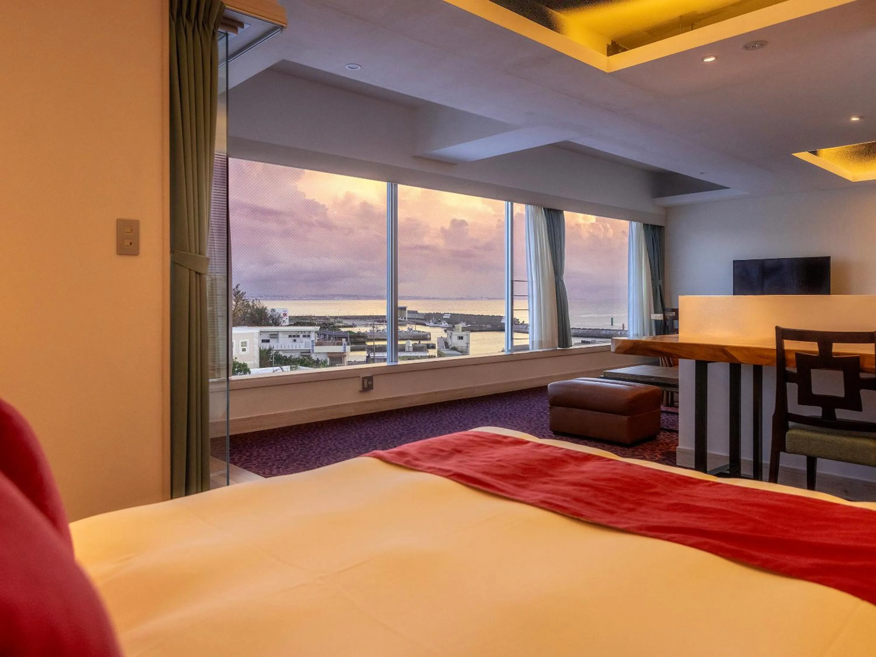 Bed in Umi No Terrace Yomitan Toya